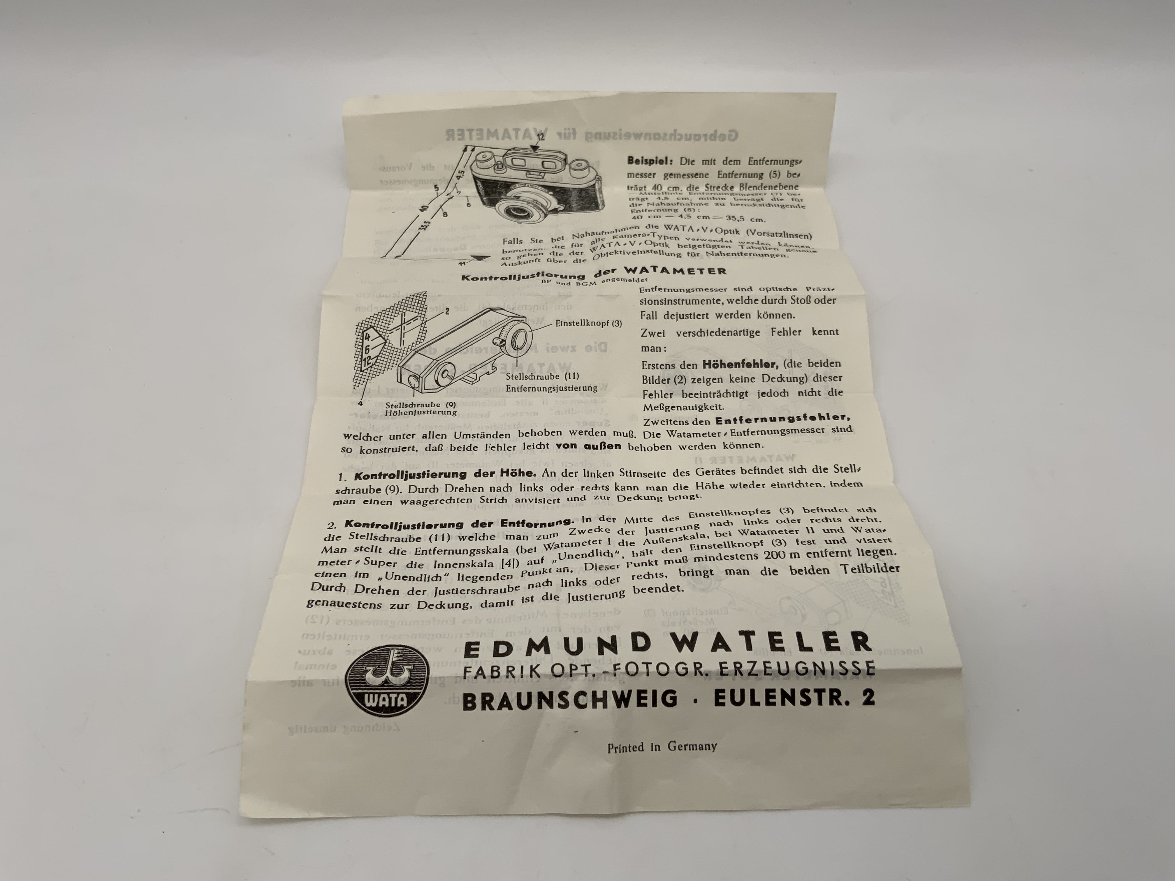 Manuel d'utilisation du compteur Warta (allemand)