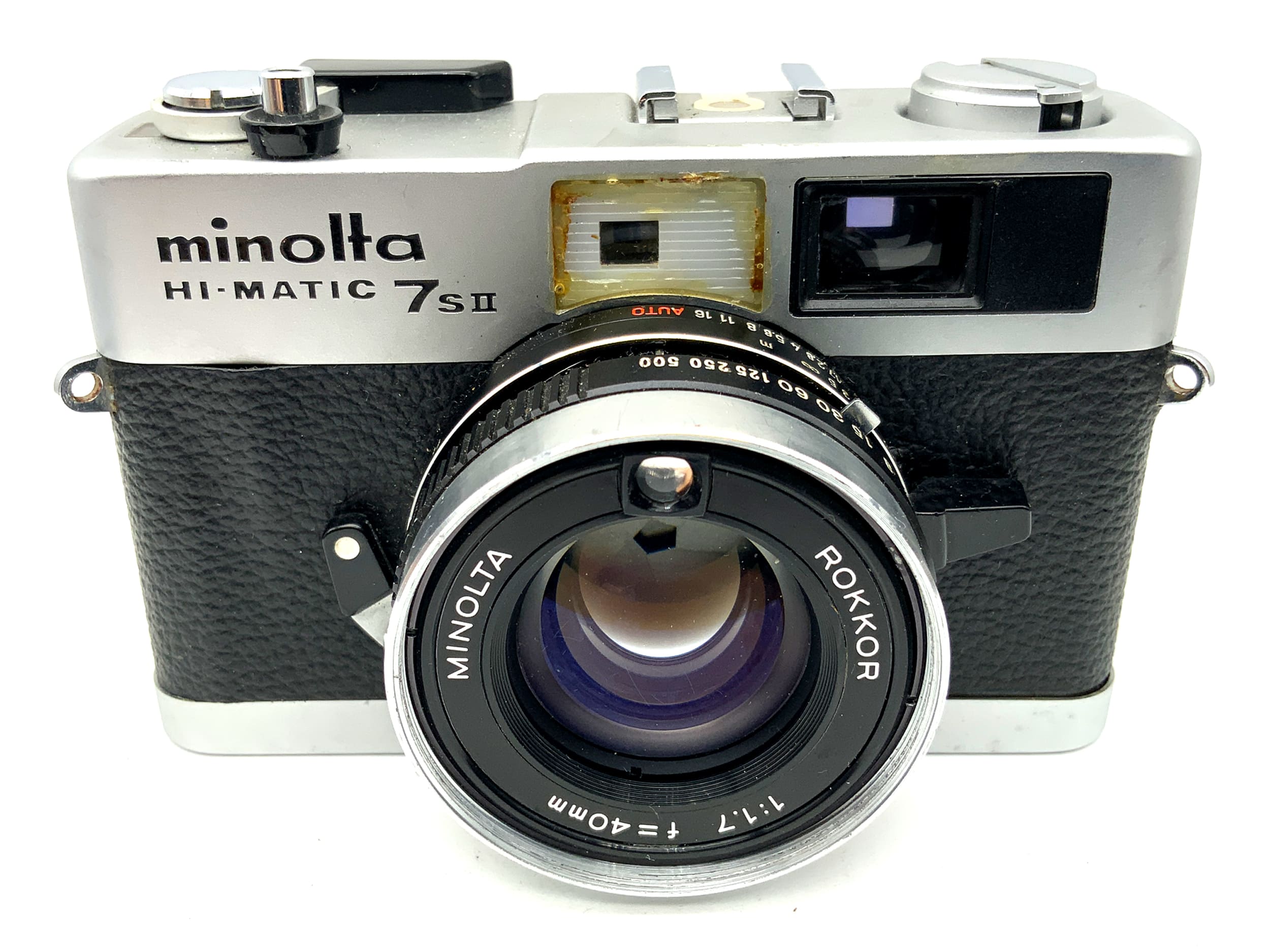 Minolta Hi-Matic 7S II viewfinder camera with Rokkor 1:1.7/40 !Beli defective!