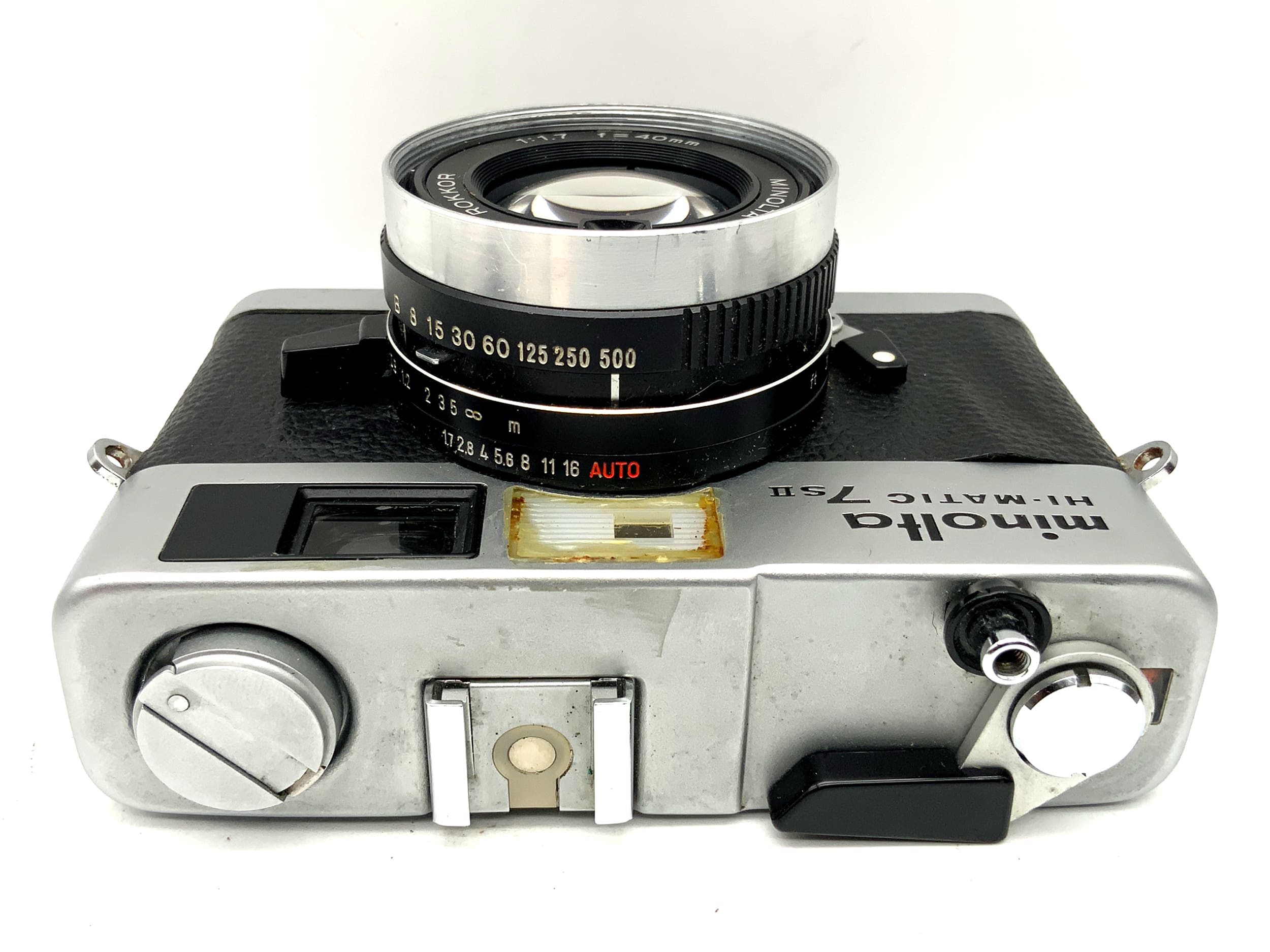 Appareil photo Minolta Hi-Matic 7S II avec viseur Rokkor 1:1.7/40 !Beli défectueux !