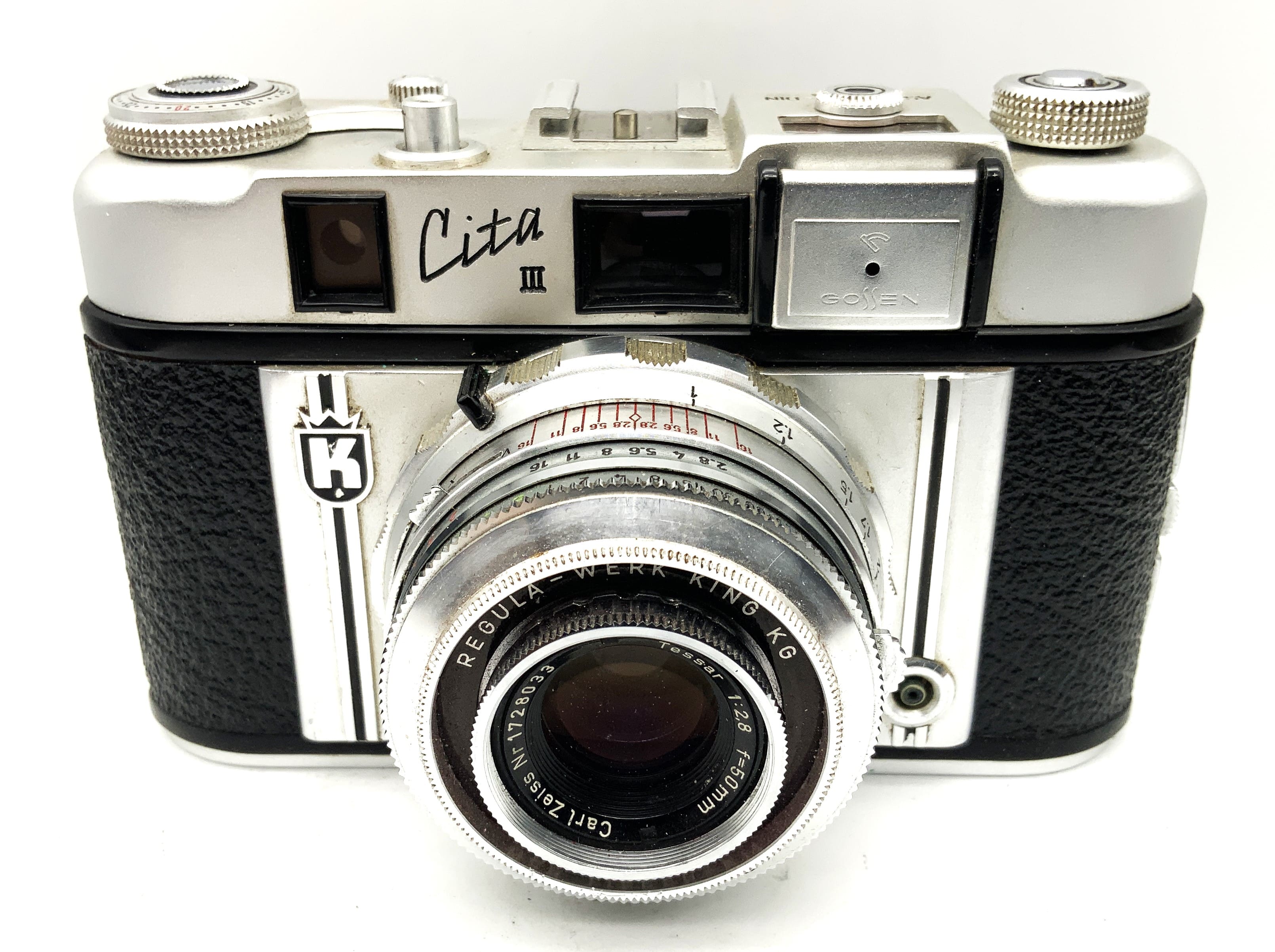 King KG Regula Cita III viewfinder camera Tessar 1:2.8/50 Prontor-SVS !Beli defective!