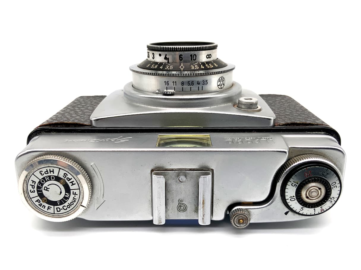 Ilford Sportsman Sucherkamera mit Dignar 45mm 1:3.5 Vario Analogkamera