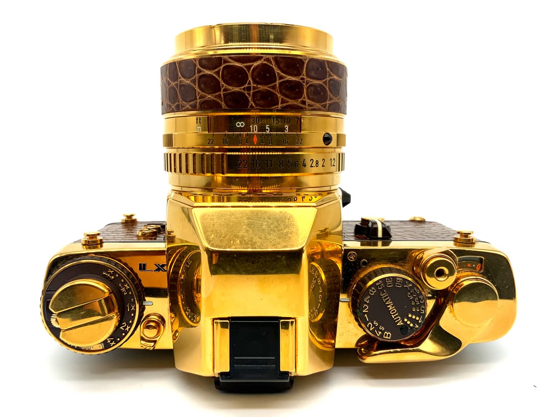 Pentax LX Gold mit SMC Pentax 50mm 1:1.2 SLR Limited Edition 18 Karat vergoldet