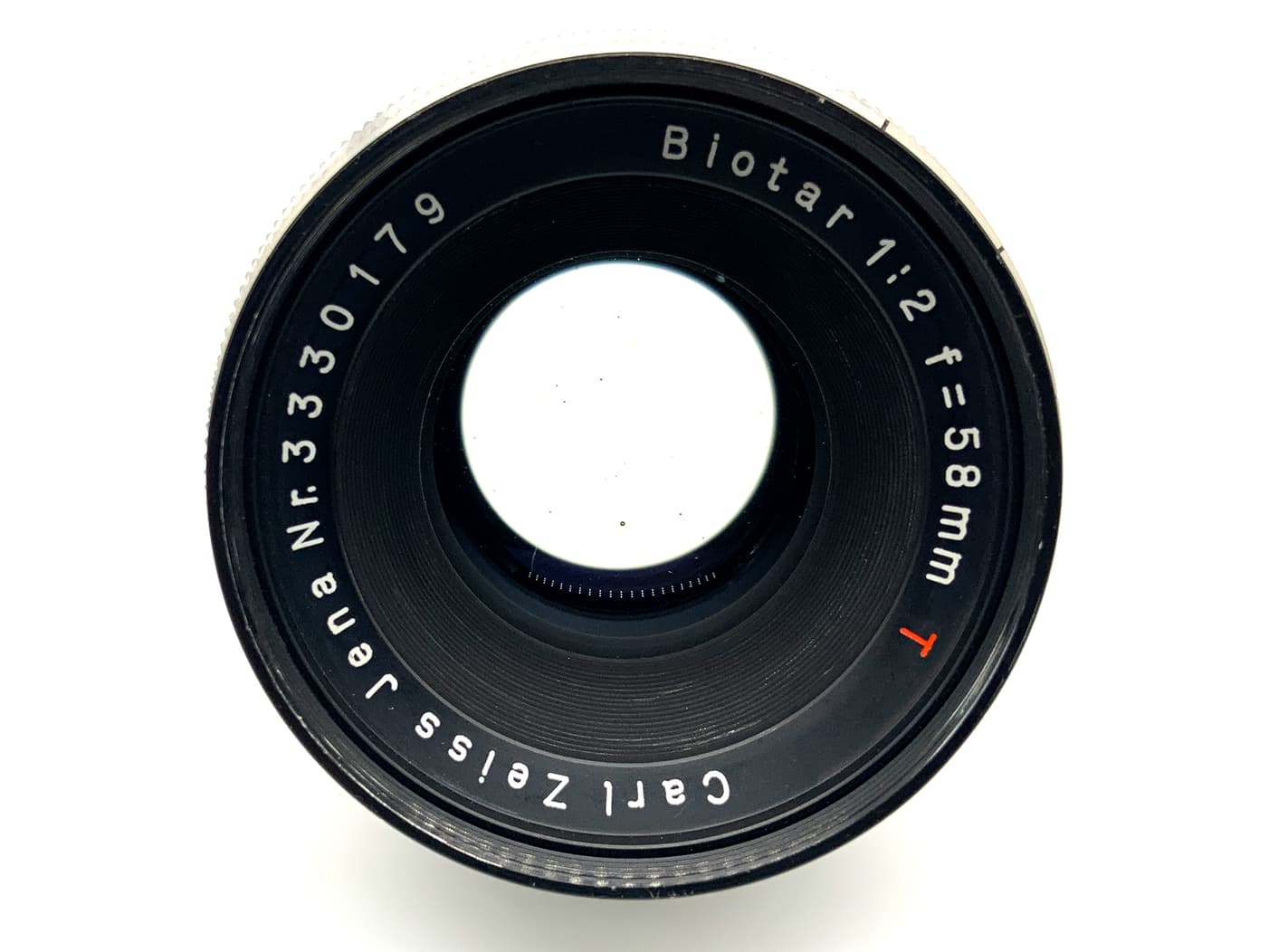 Carl Zeiss Jena Biotar red T 58mm 1:2 Objektiv Festbrennweite (Exa)