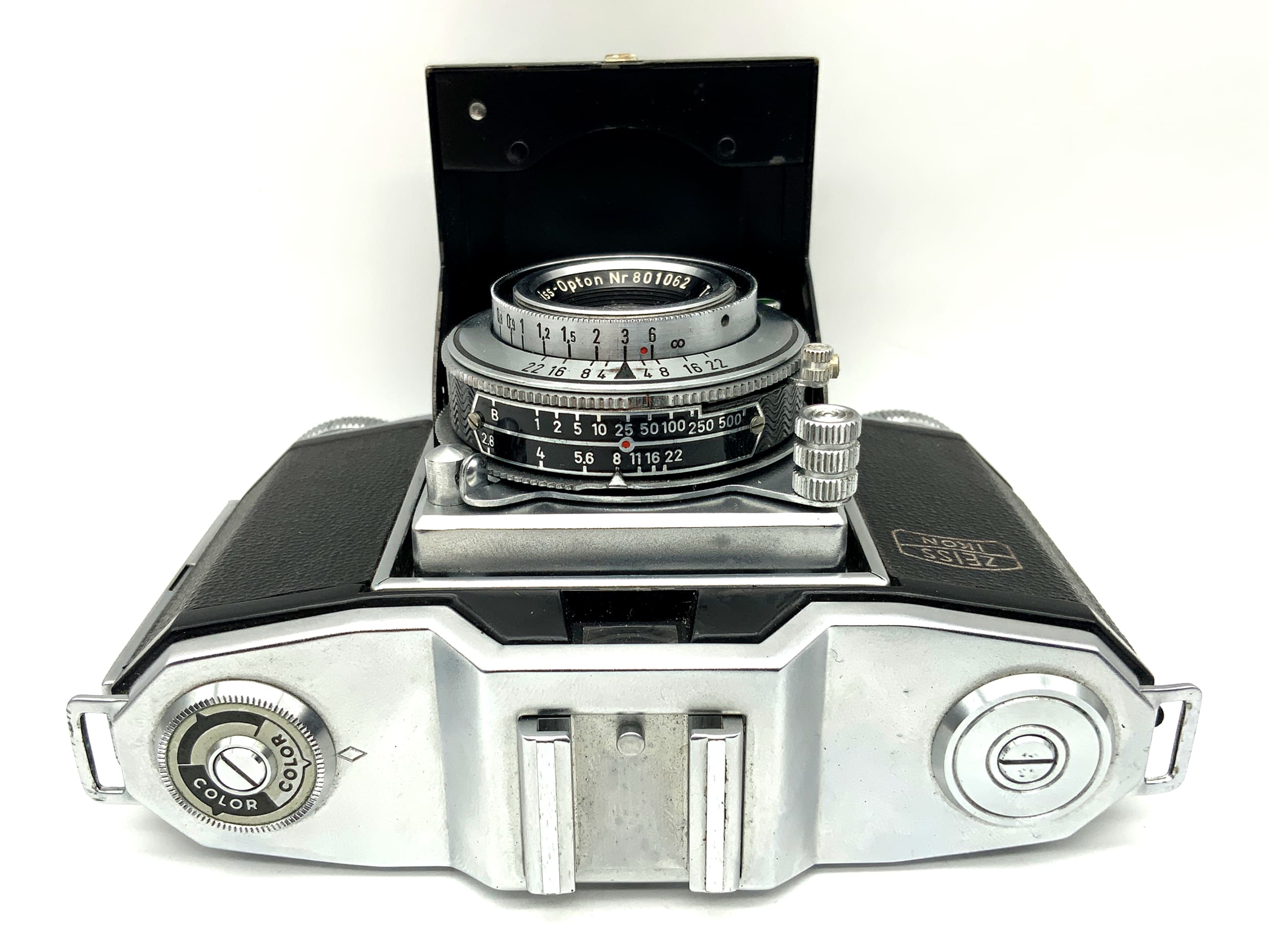 Appareil photo pliant Zeiss Ikon Ikonta 522/24 avec objectif Tessar 1:2.8 45 mm rouge T Synchro Compur