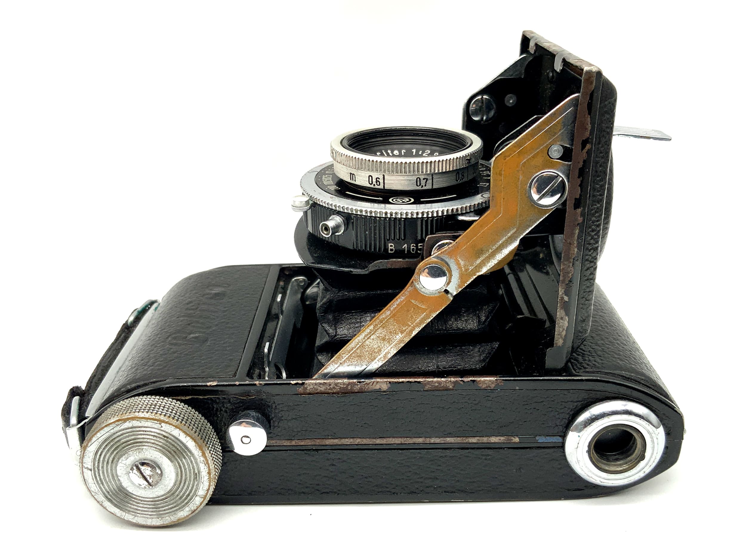 Appareil photo pliant Balda Beltica avec objectif E.Ludwig Meritar rouge V 50mm 1:2.9 Cludor
