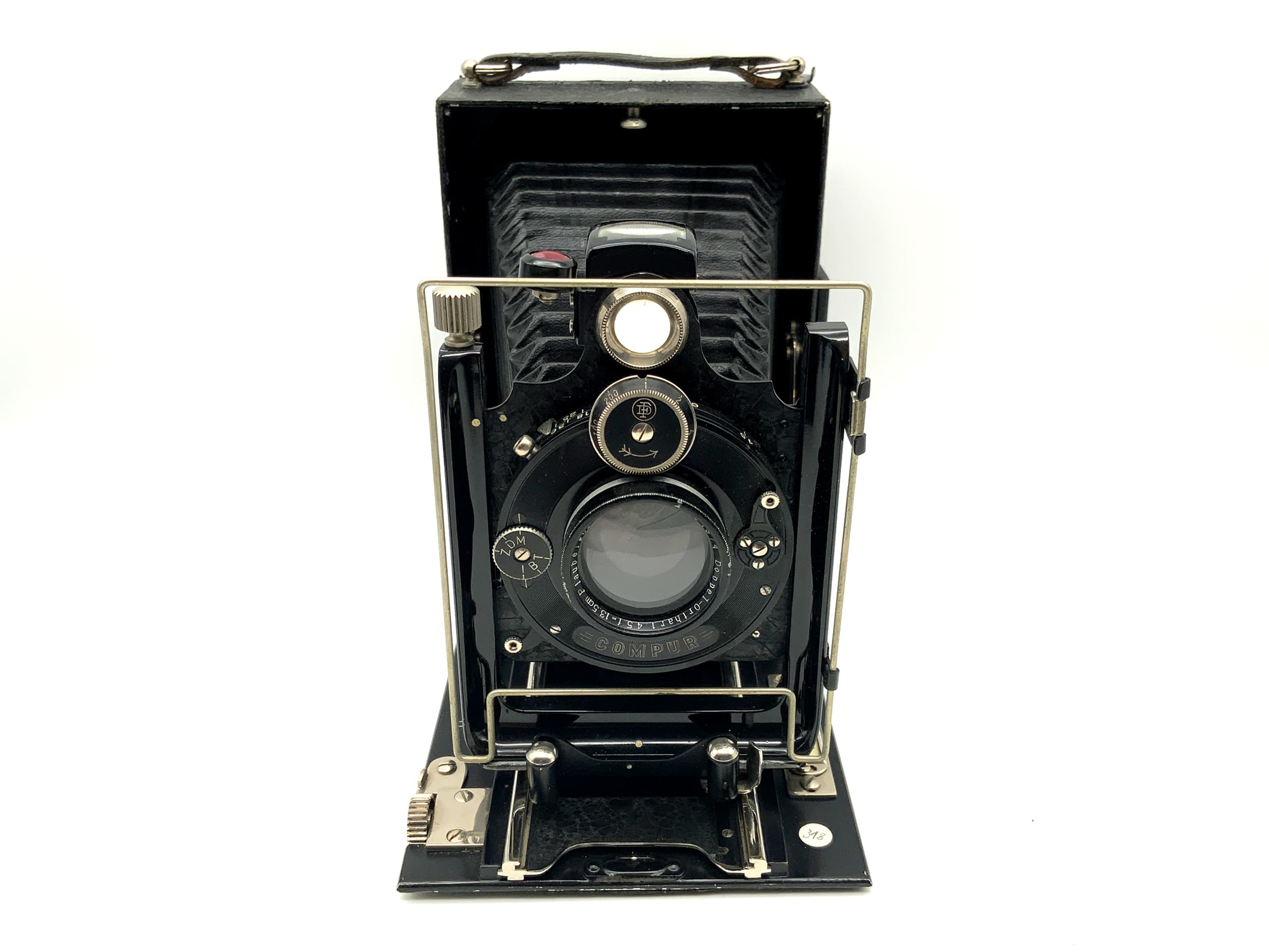 Appareil photo à plaques Plaubel avec double objectif Orthor 1:4,5/13,5 cm Compur analogique
