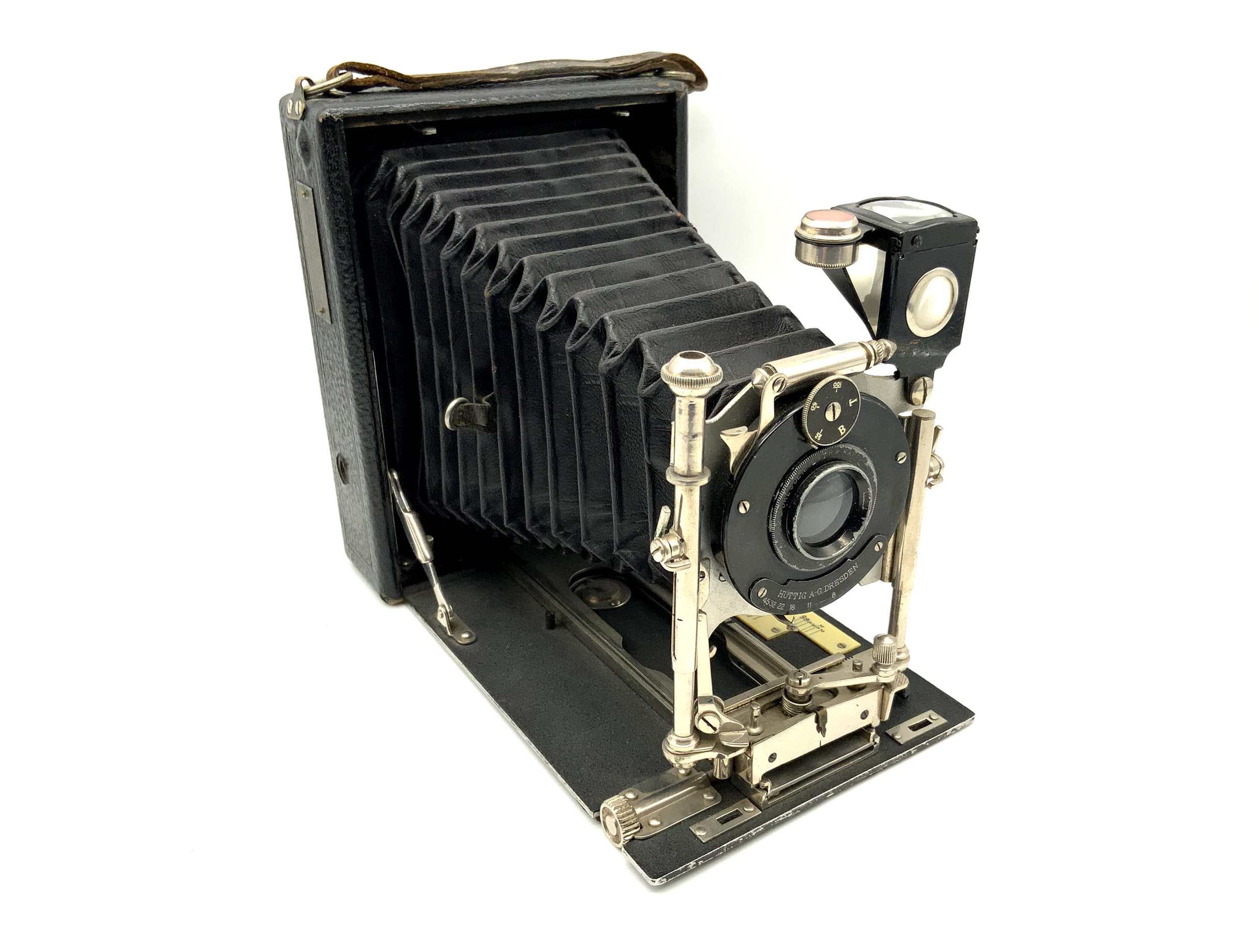 Appareil photo à plaques Hüttig Toska modèle 1908 avec objectif Aplanat Helios 1:8/125mm 0
