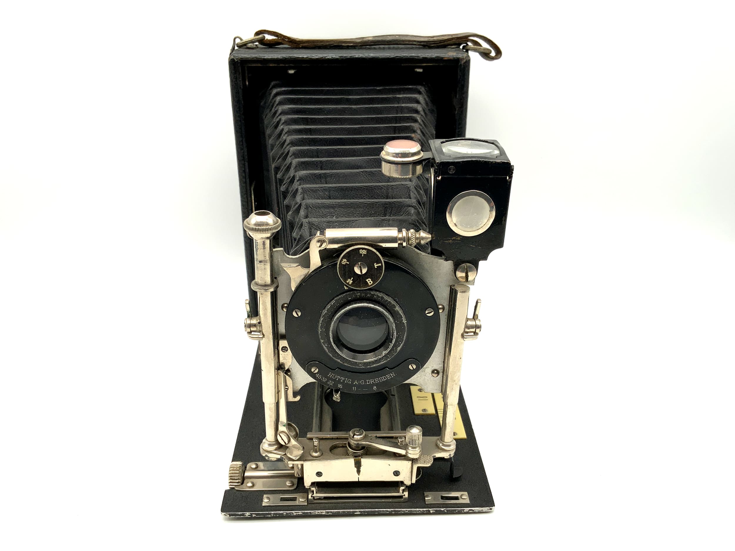 Appareil photo à plaques Hüttig Toska modèle 1908 avec objectif Aplanat Helios 1:8/125mm 0