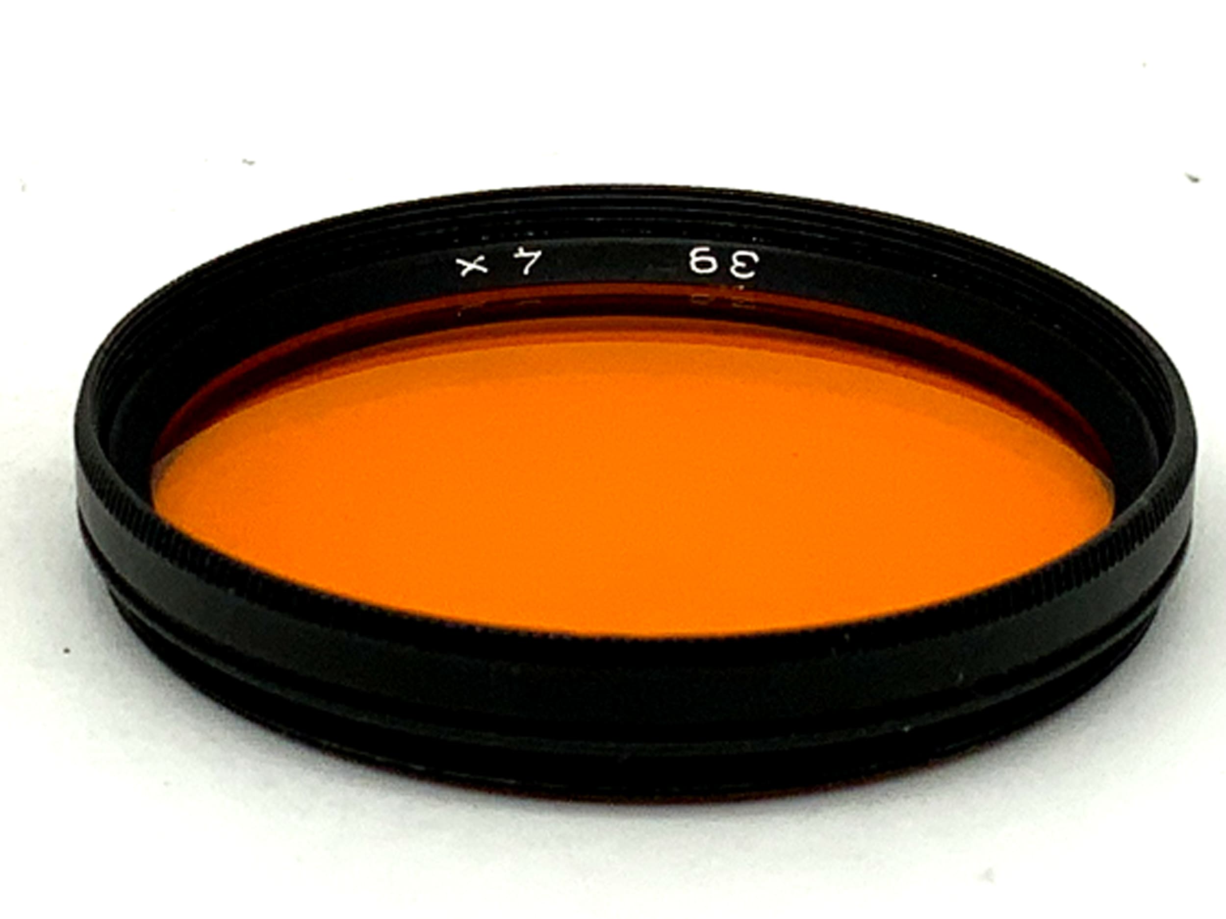 Orange color filter, 4x filter, 39mm circular filter thread