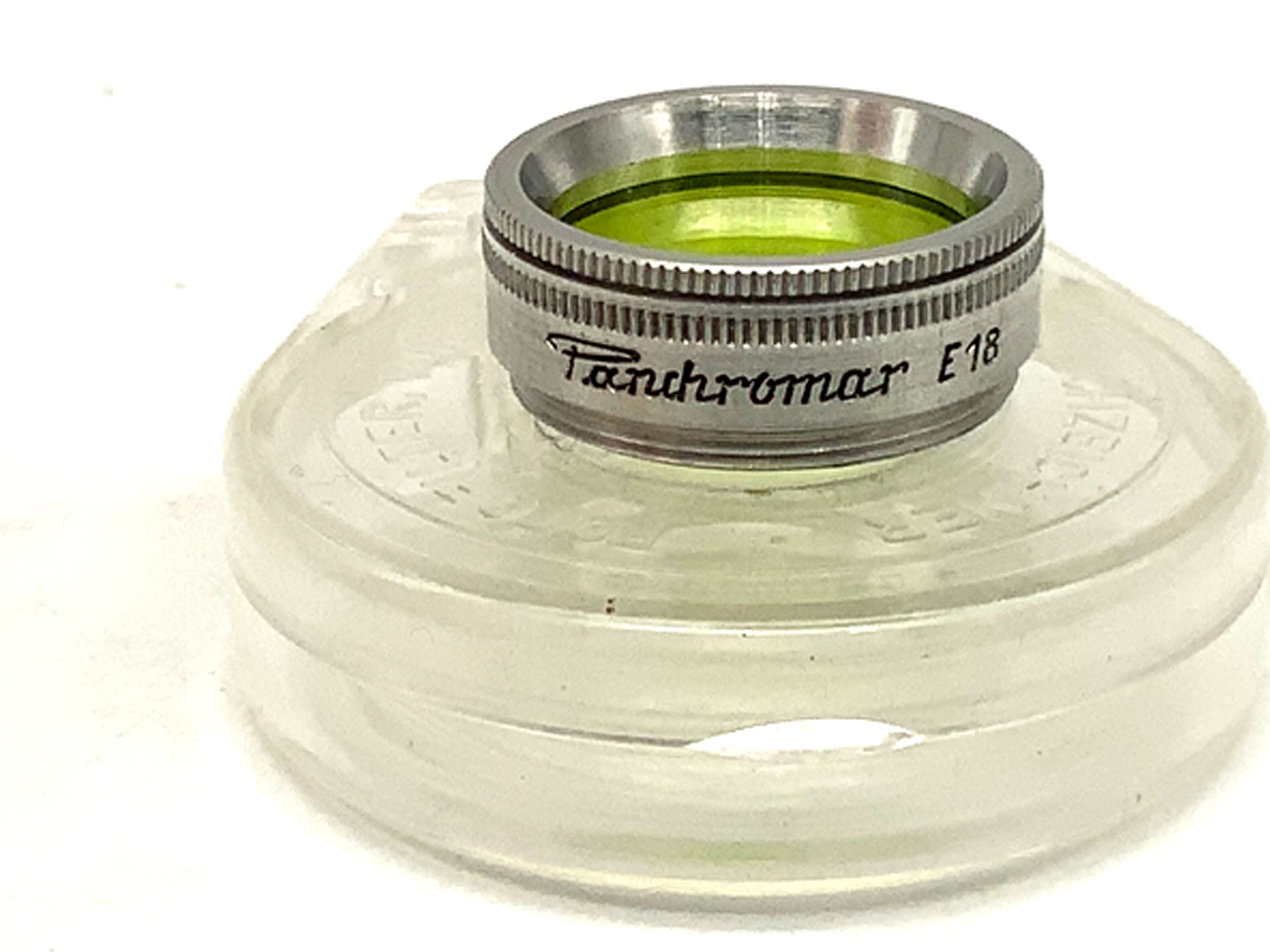 Panchromar light green color filter in case, 18mm filter thread