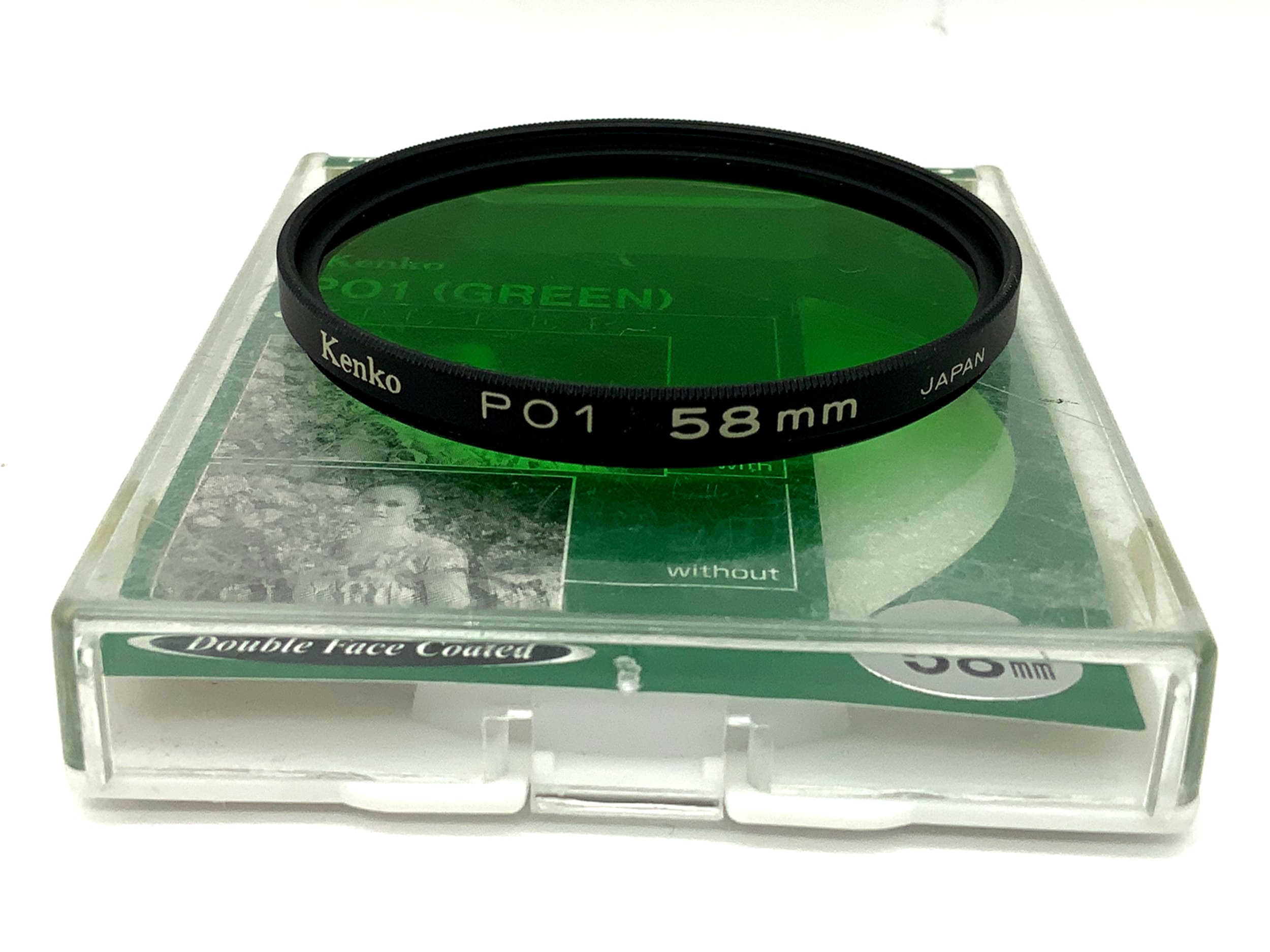 Kenko green color filter PO1 in original packaging, 58mm circular filter thread