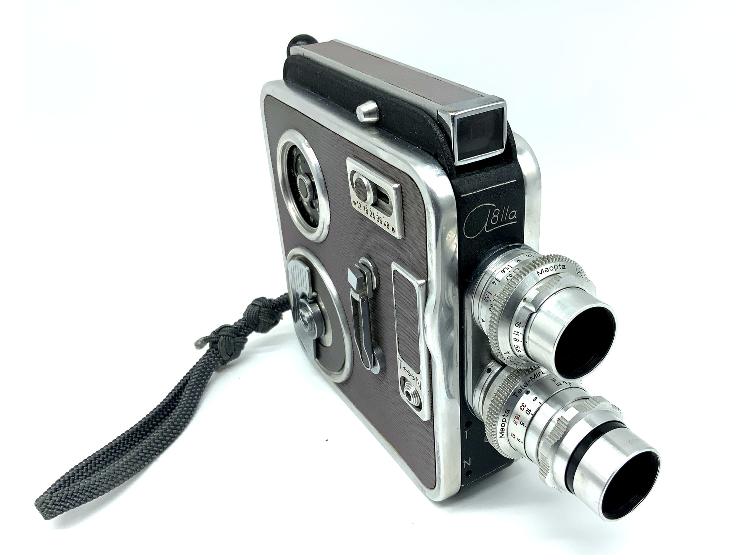 Appareil photo argentique Meopta a8lla avec télé-mirar 2.8/12.5 mirar 3.5/35 Super 8