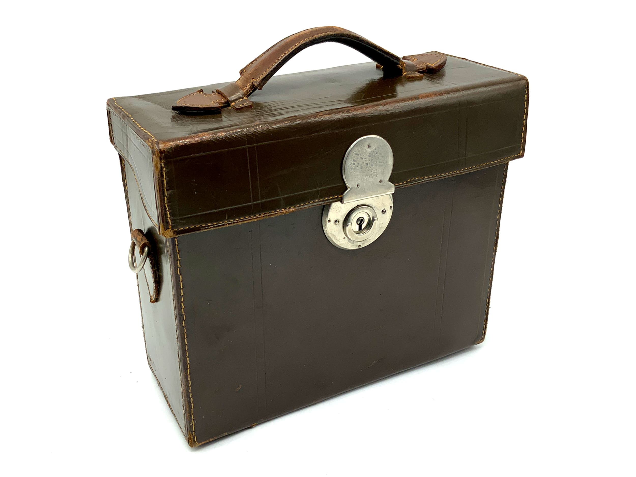 Étui pour stéréoscope Voigtländer, étui en cuir marron