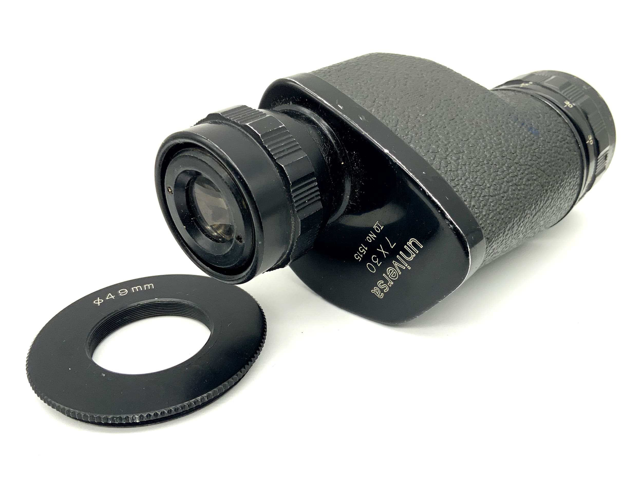 Jumelles monoculaires Universa 7x30 avec adaptateur d'objectif de 49 mm et prisme en verre