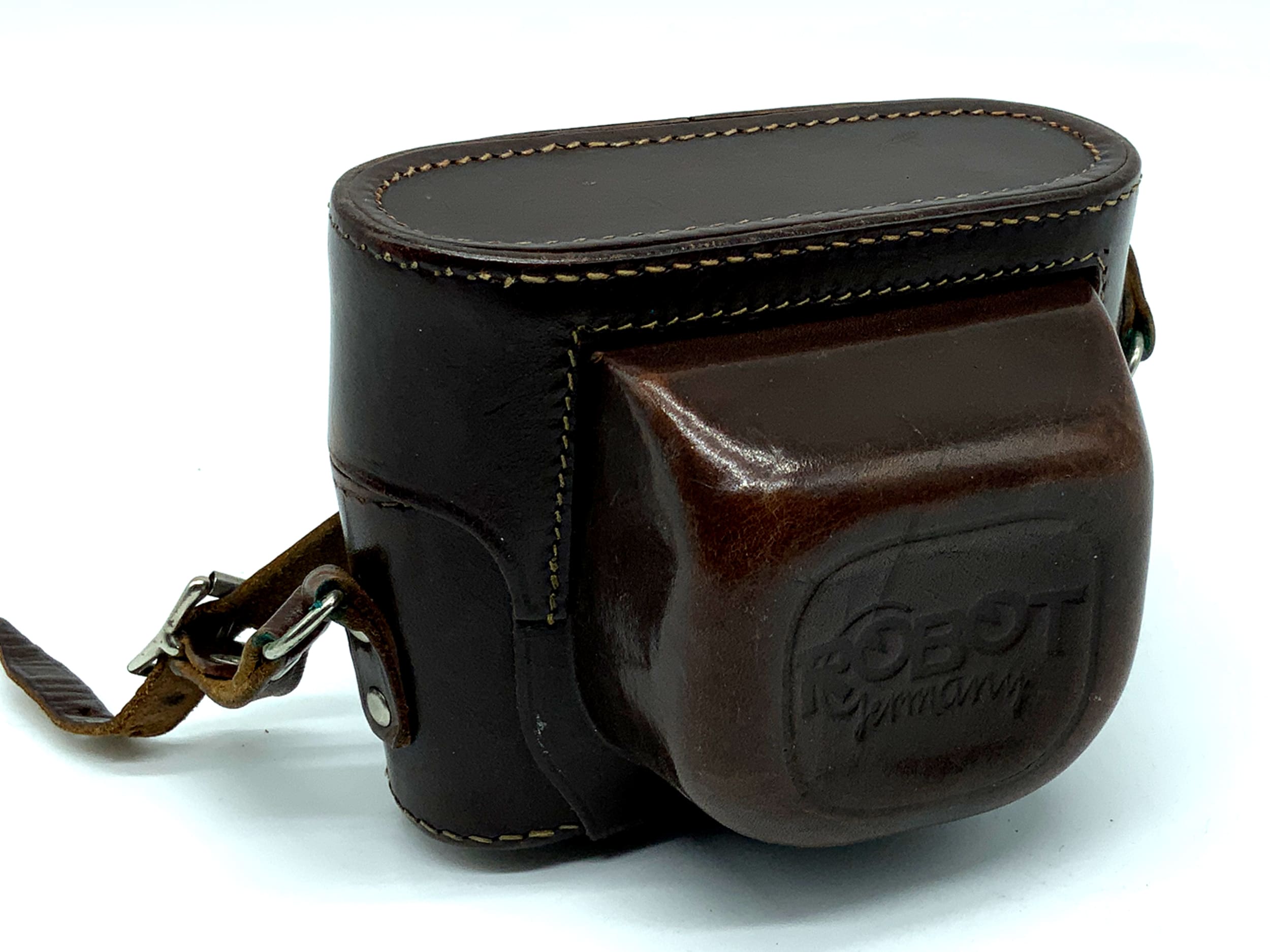 Étui en cuir marron pour appareil photo Berning Robot II Ready.