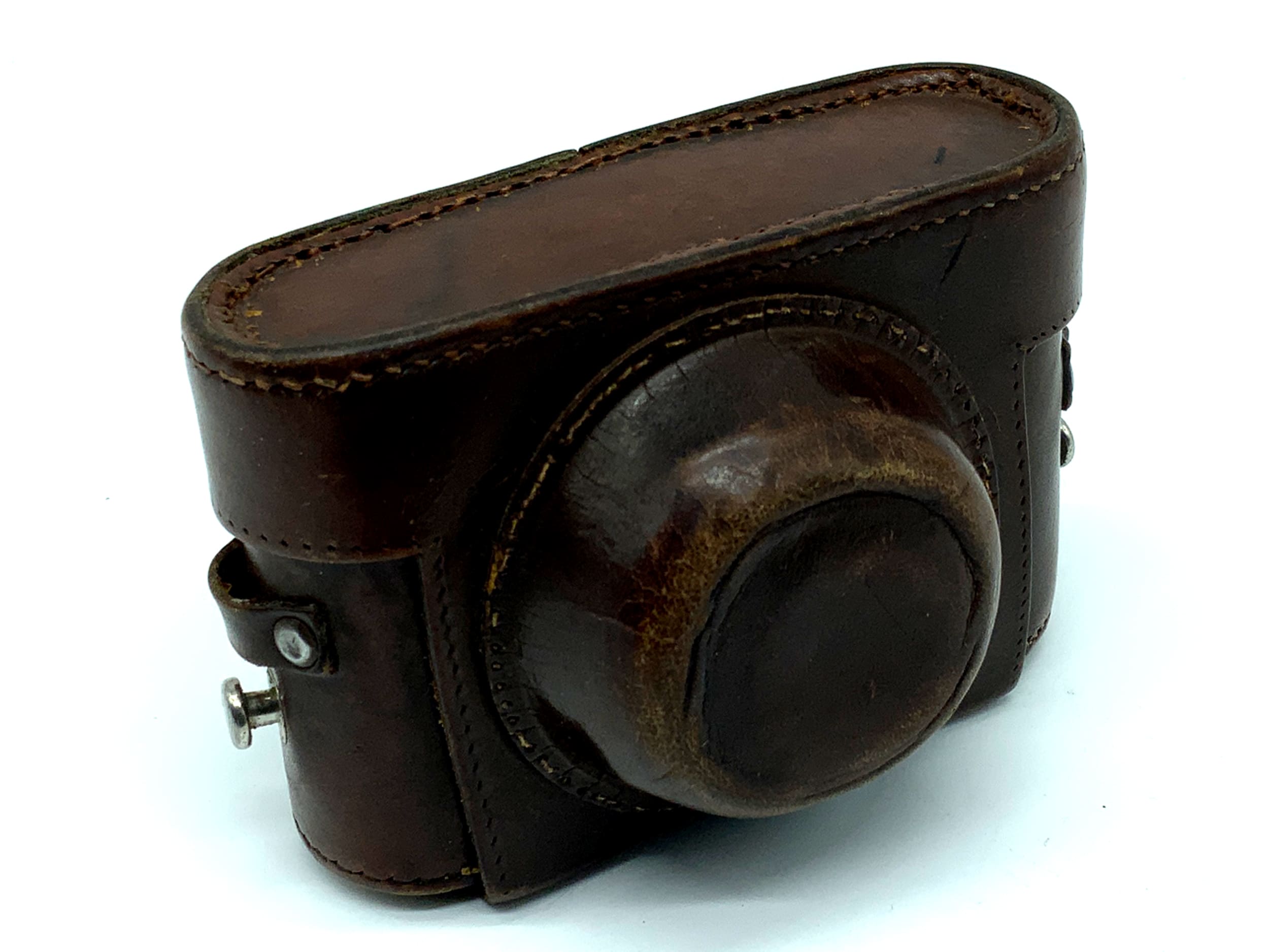 Sacoche pour appareil photo, étui en cuir marron, pochette pour ongles de pupille