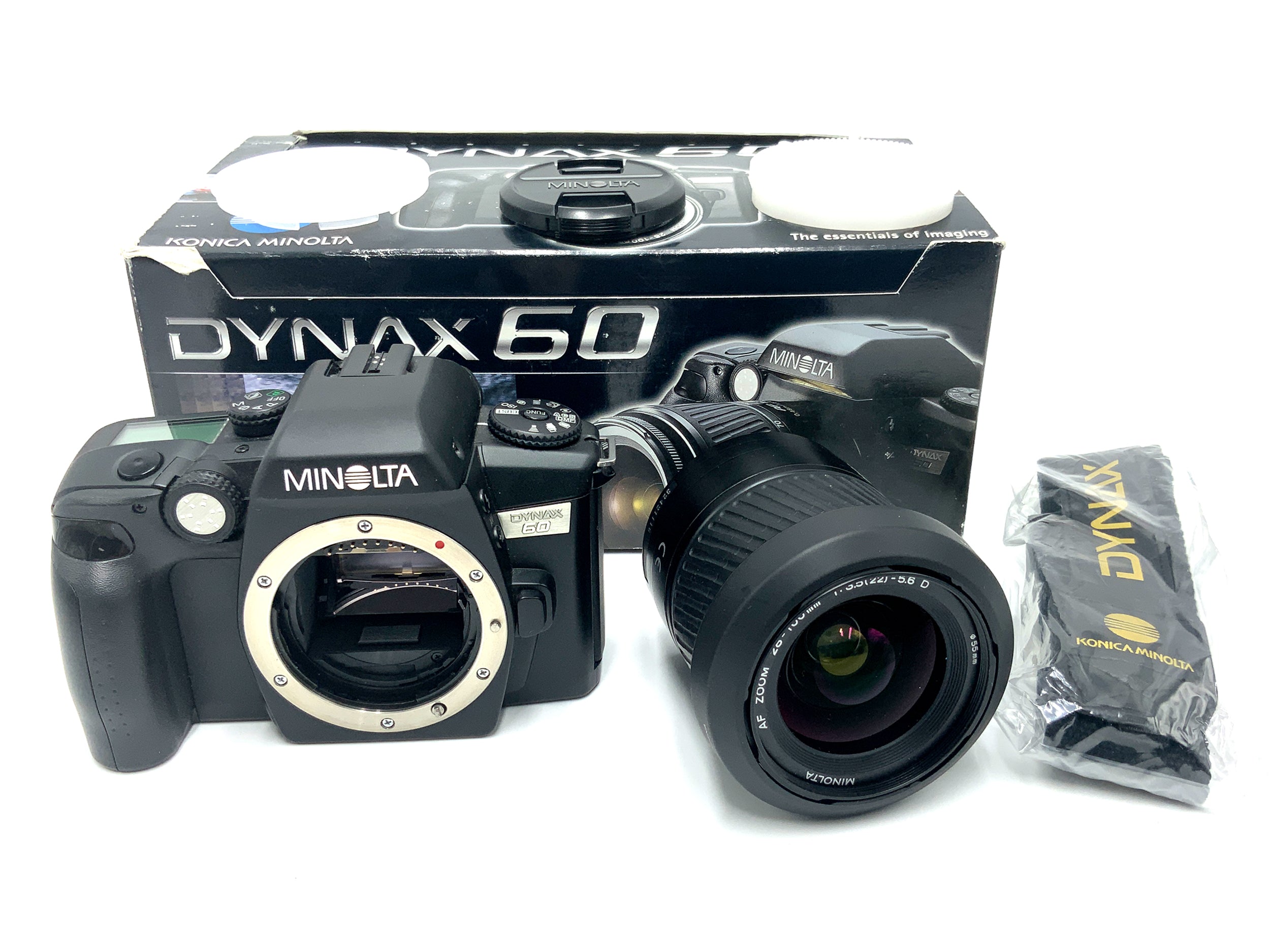 Minolta Dynax 60 SLR in OVP 35mm SLR Body (AF Zoom 28-100mm 1:3.5(22)-5.6D)