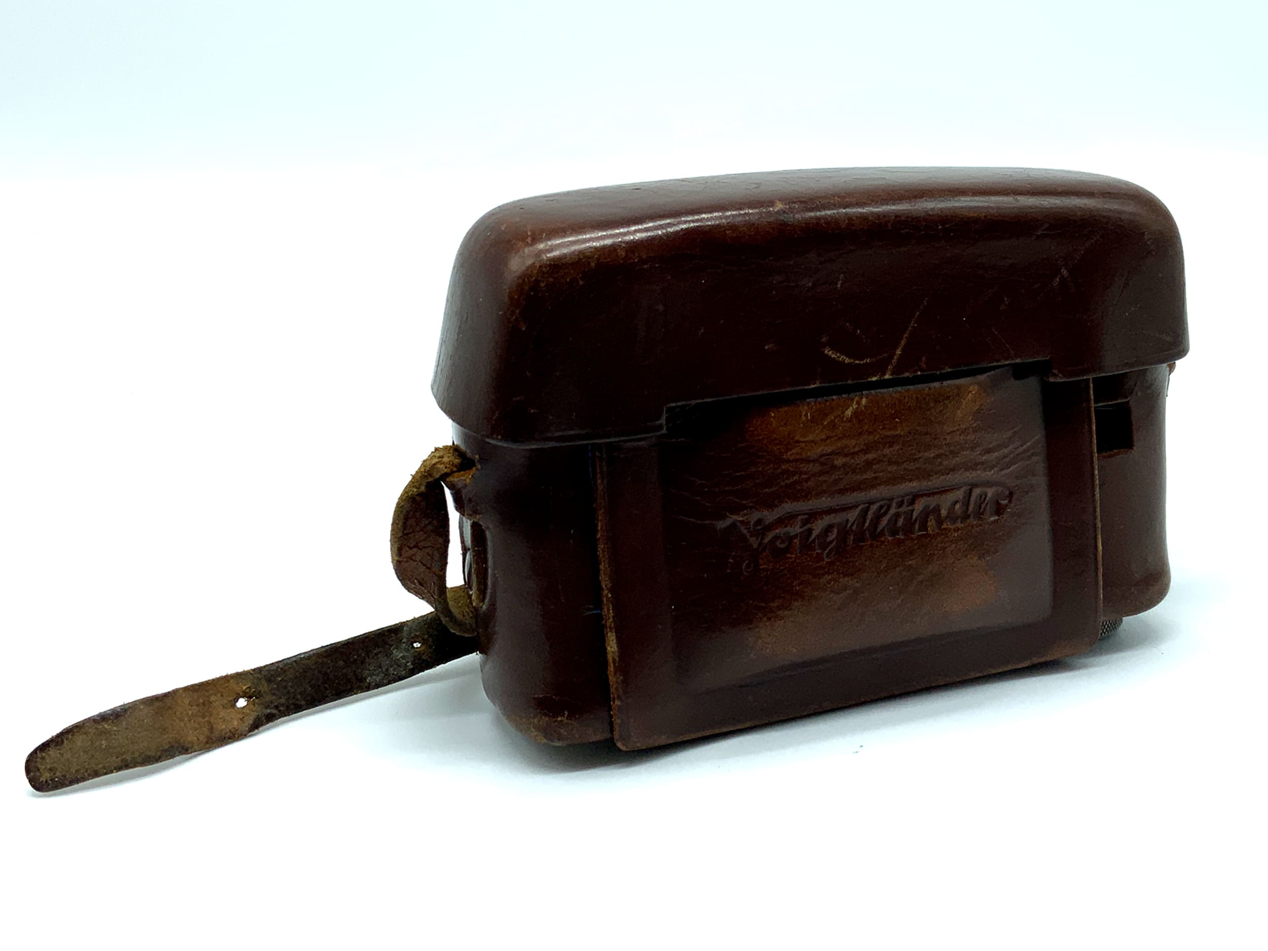 Sac prêt Voigtländer Vintessa L, étui en cuir marron, sac photo