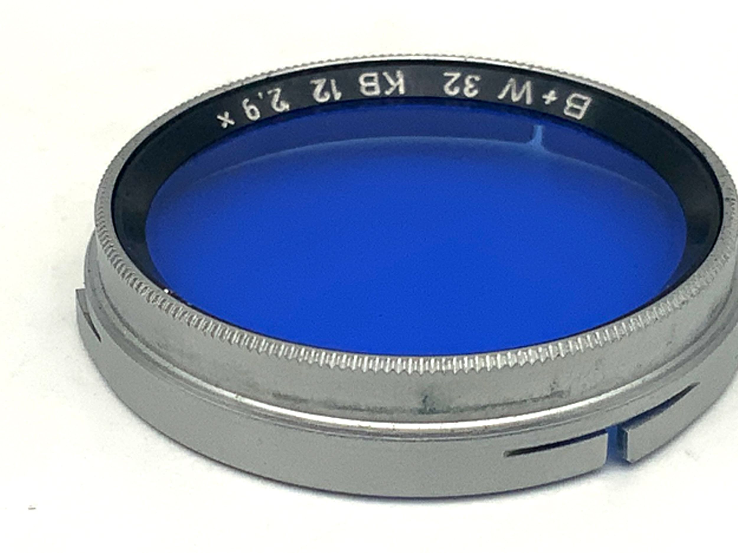 Filtre de couleur bleu B+W KB 12 2,9x, filtre à enfiler circulaire de 32 mm