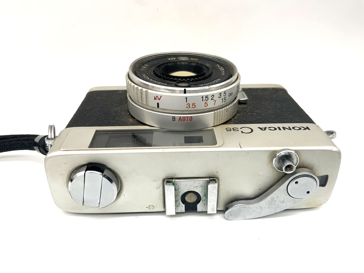 Konica C35 Messsucherkamera mit Hexanon 38mm 1:2.8 Kompaktkamera Analogkamera