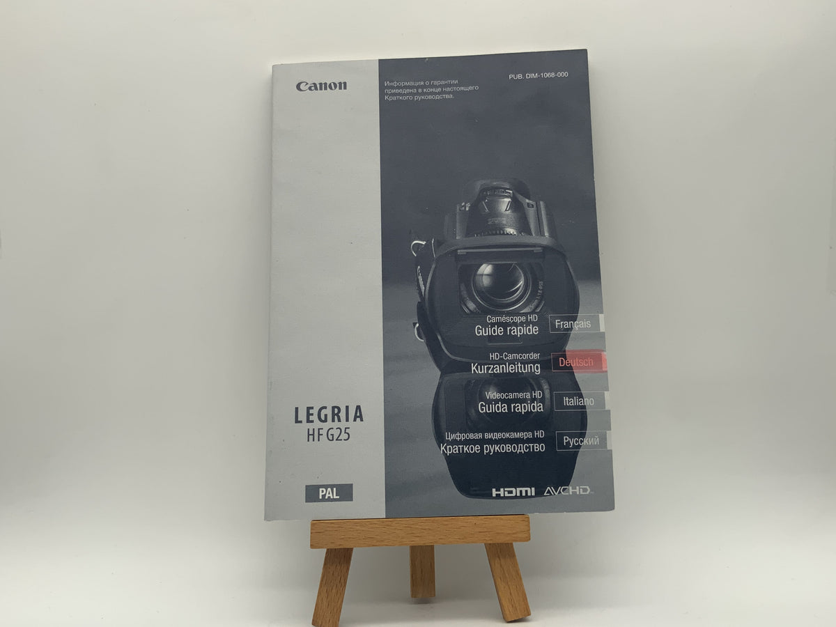 Manuel d'utilisation du Canon Legria HF G25 (allemand)