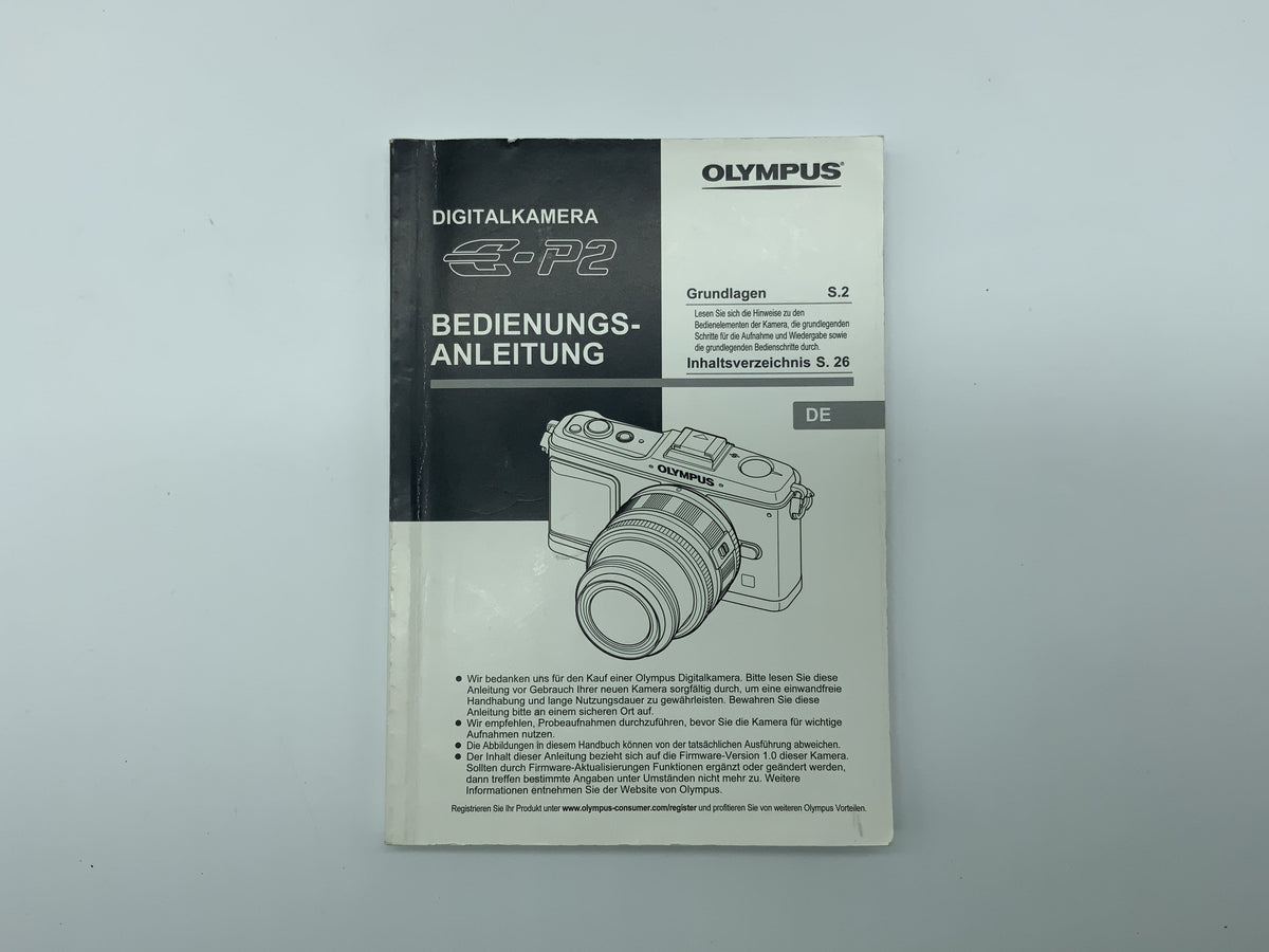 Manuel d'utilisation Olympus E P2 (allemand)