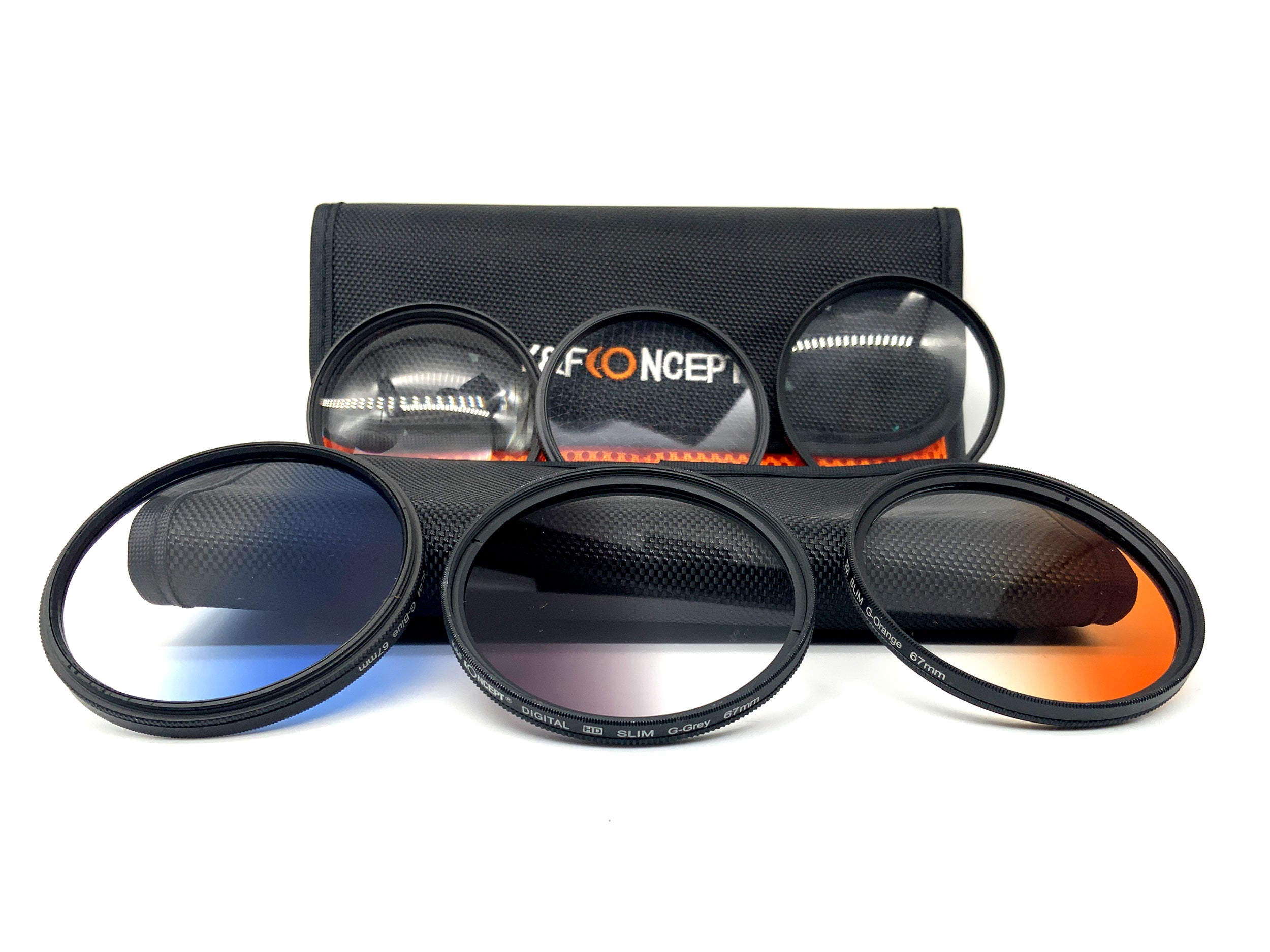 K&F Concept 6x Filter Digital HD Star-6, Close-Up+4/+10, G-Orange/Blue/Grey 67mm