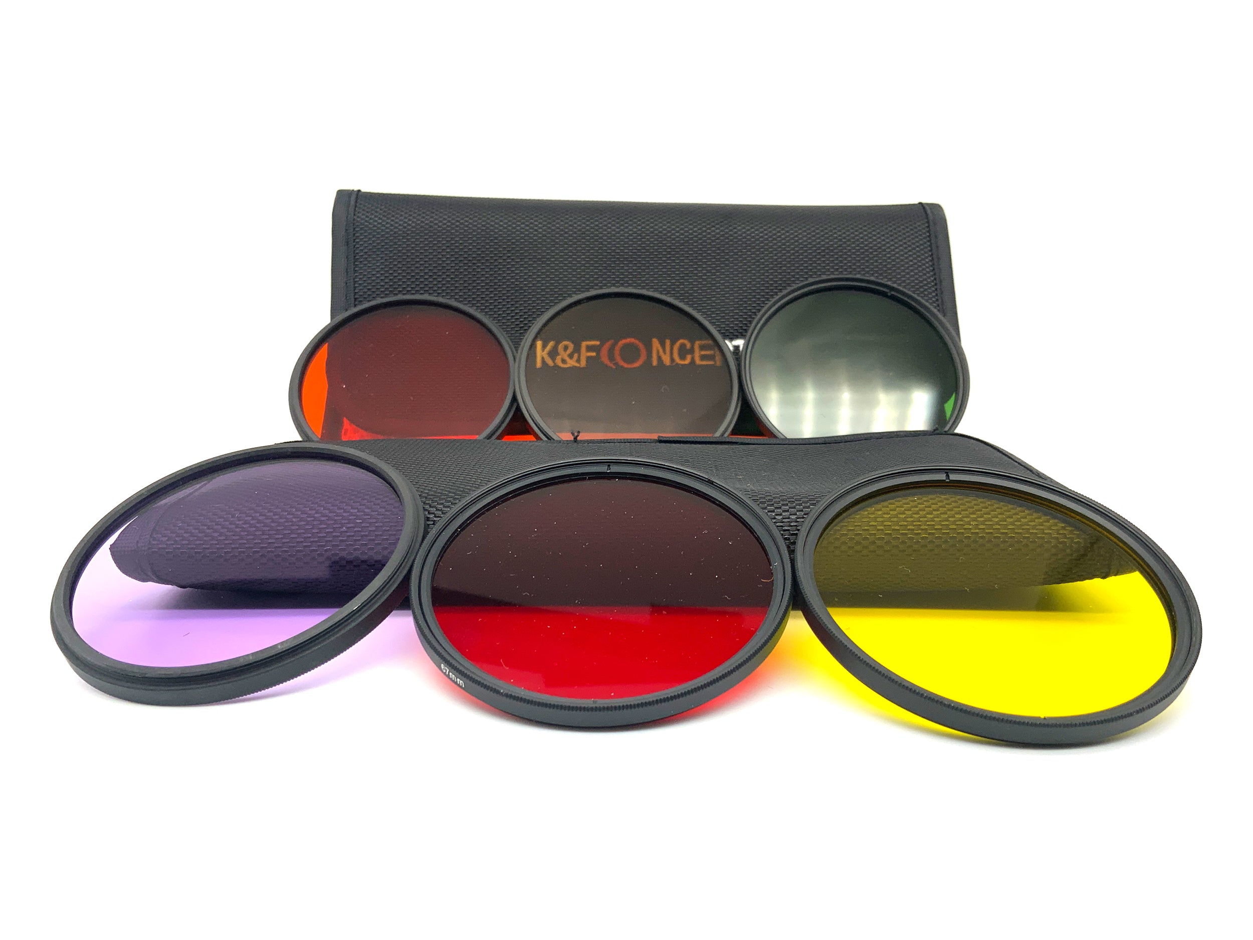 K&F Concept 6x Filterset Farbfilter Orange/Coffee/Green/Red/Yellow,FLD+Case 67mm