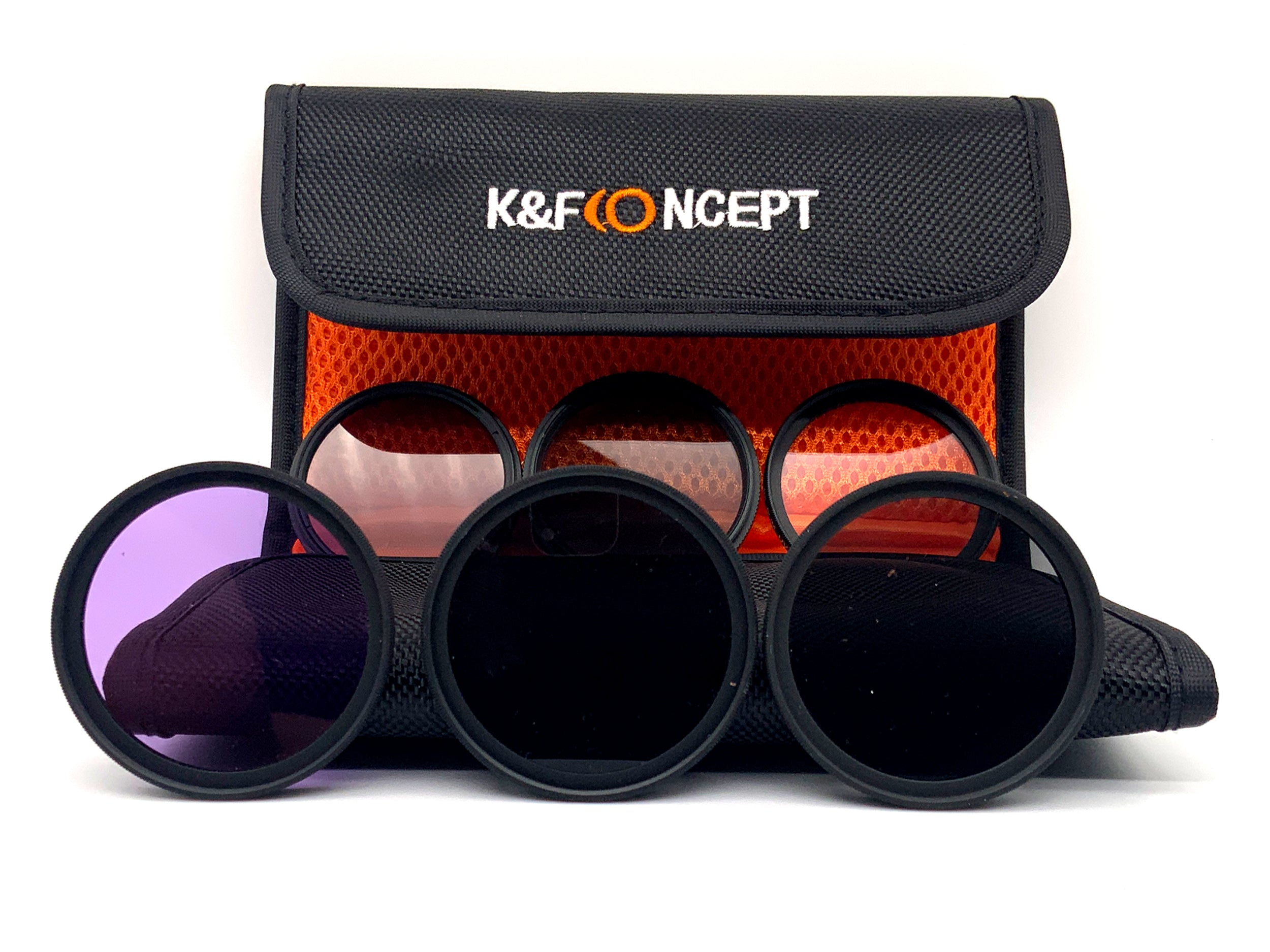 K&F Concept 6er Filterset Digital HD Slim UV, CPL, FLD, ND2/4/8+Case 49mm
