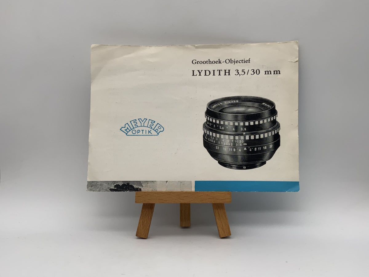 Manuel d'utilisation de l'objectif Meyer Optik Lydith 3.5 30 mm (allemand)