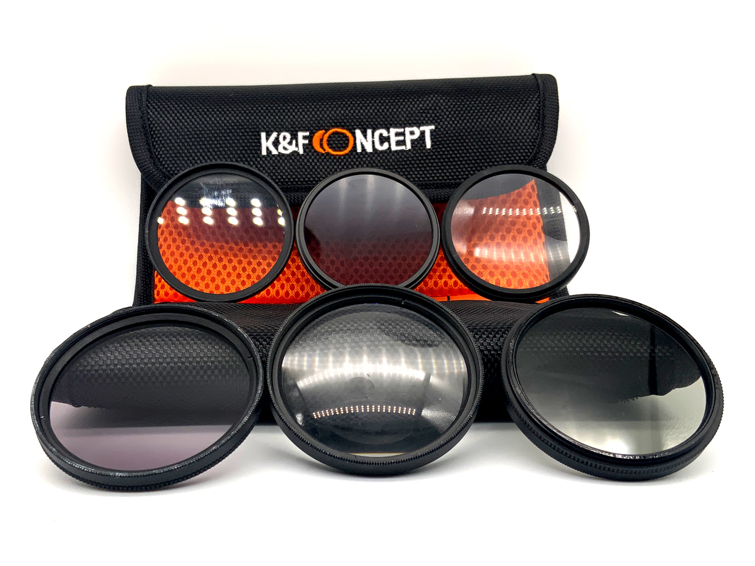 K&F Concept 6er Filterset UV, Close-Up+4/+10, CPL, ND4, Verlauf G-Grey 52mm
