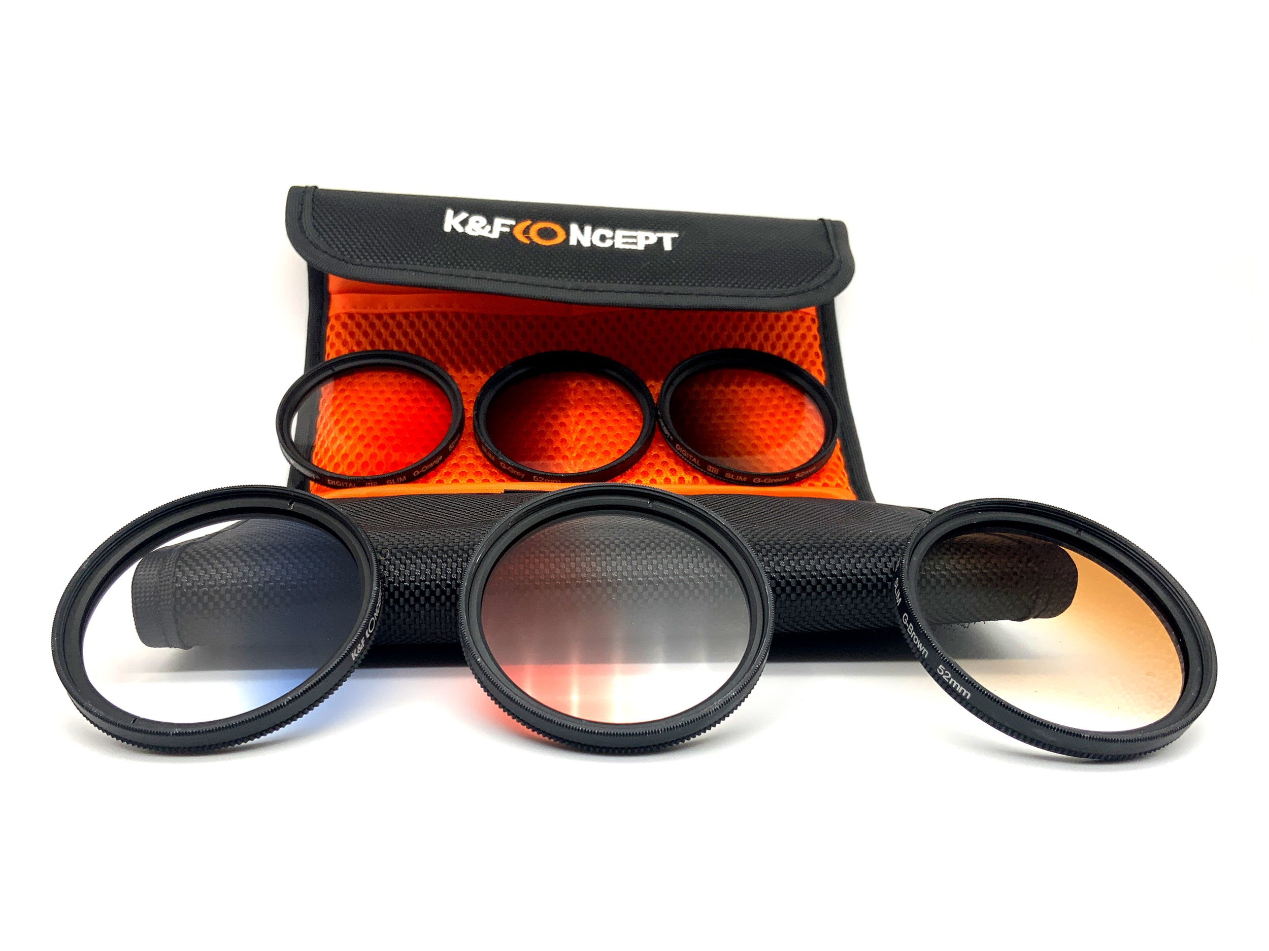 K&F Concept 6er Filterset Verlaufsfilter G-Orange/Blue/Grey/Red/Brown/Green 52mm