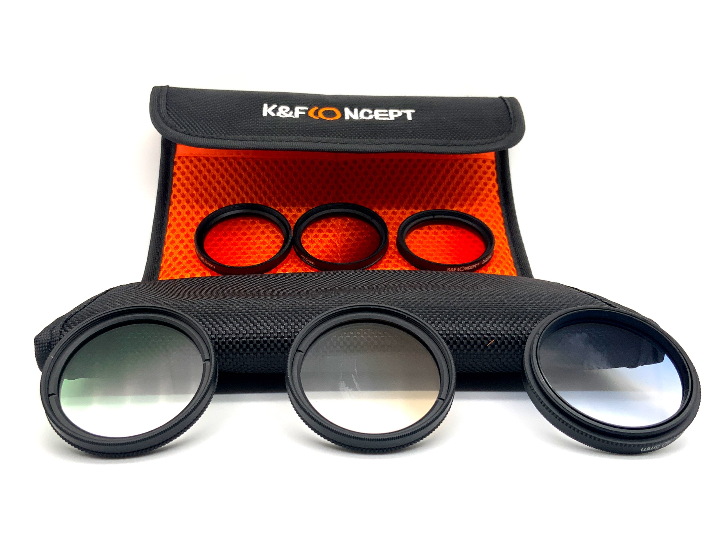 K&F Concept Verlaufsfilter 6er Set Orange/Red/Blue/Green/Brown/Grey+Case 40,5mm