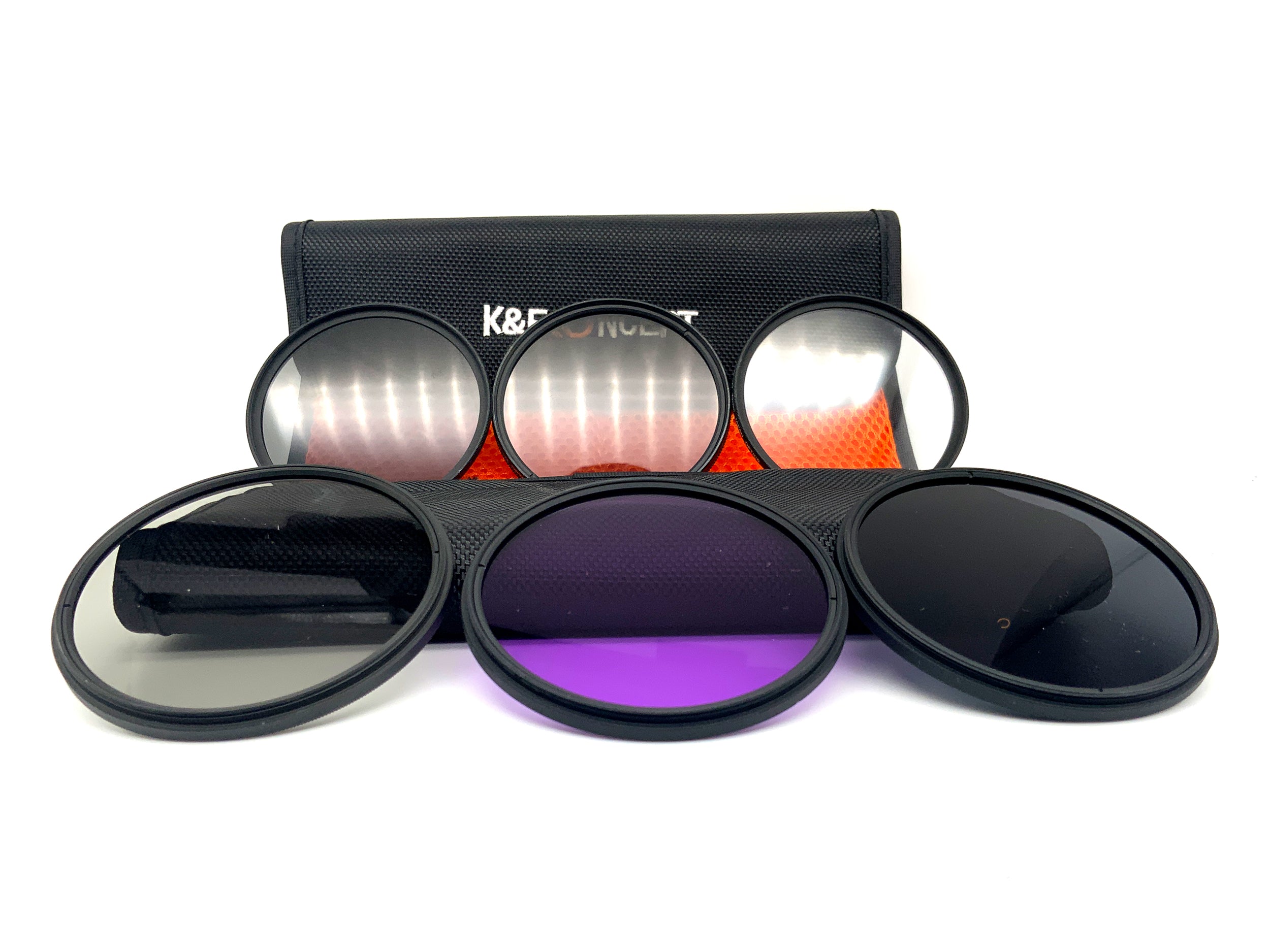 K&F Concept 6er Filterset Digital HD Slim UV, CPL, FLD, ND2/4/8 + Case 62mm