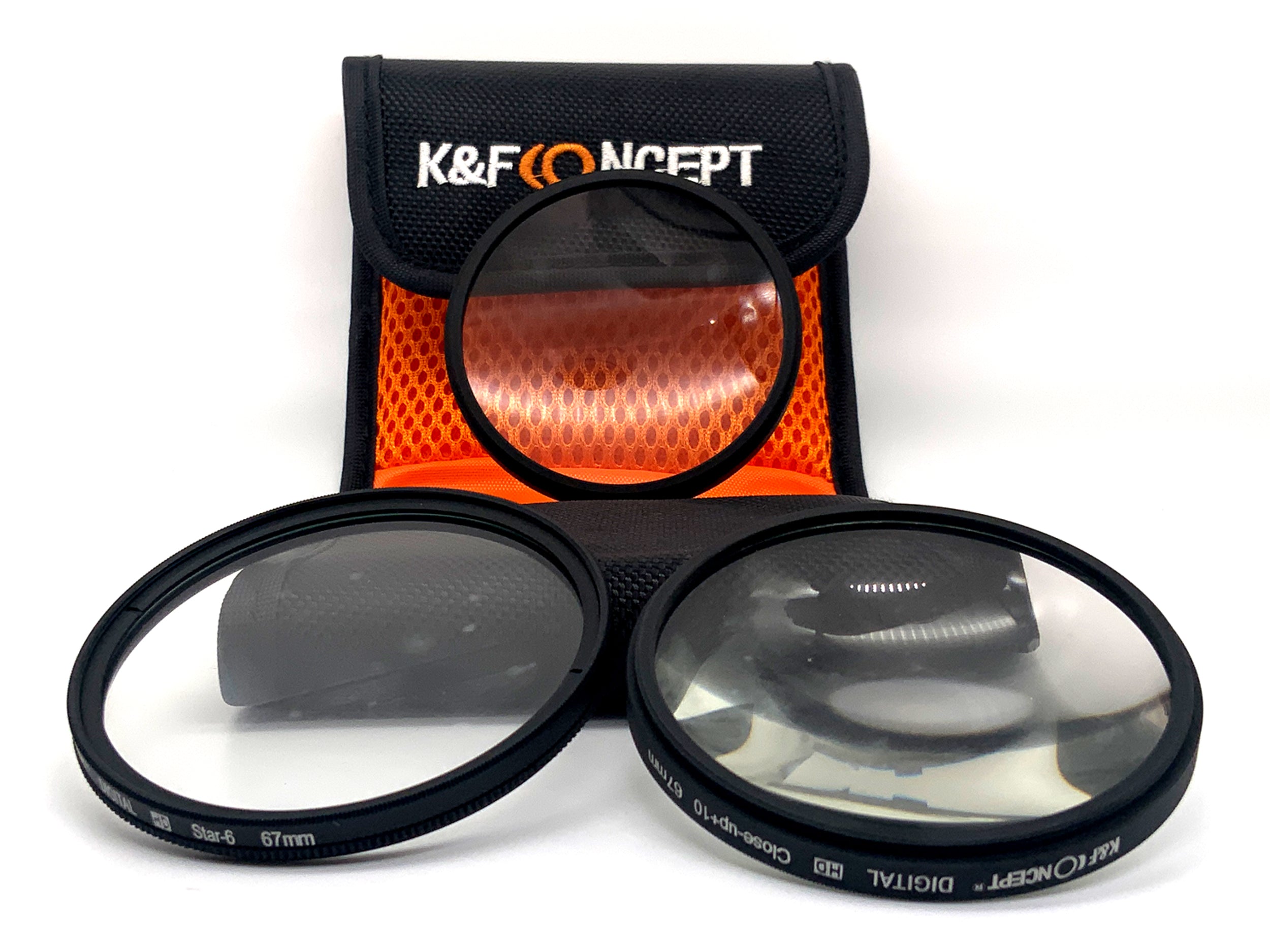 K&F Concept 3er Filterset Digital HD Close-Up+4/+10/Star-6 + Case Filter 67mm