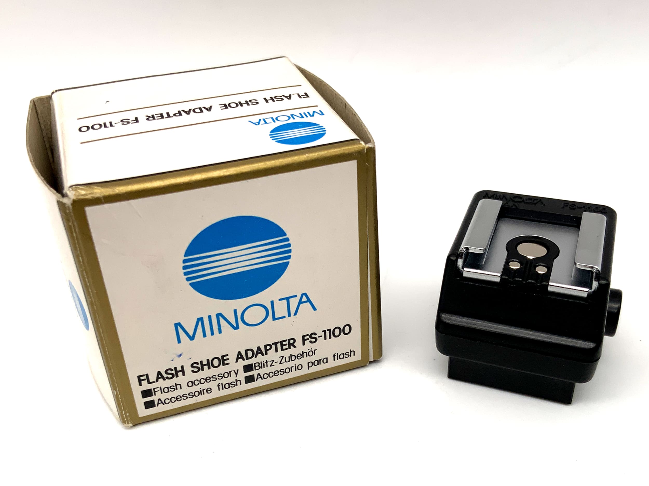 Minolta hot shoe adapter FS-1100 for Sony Alpha / Dynax Hotshoe in original packaging