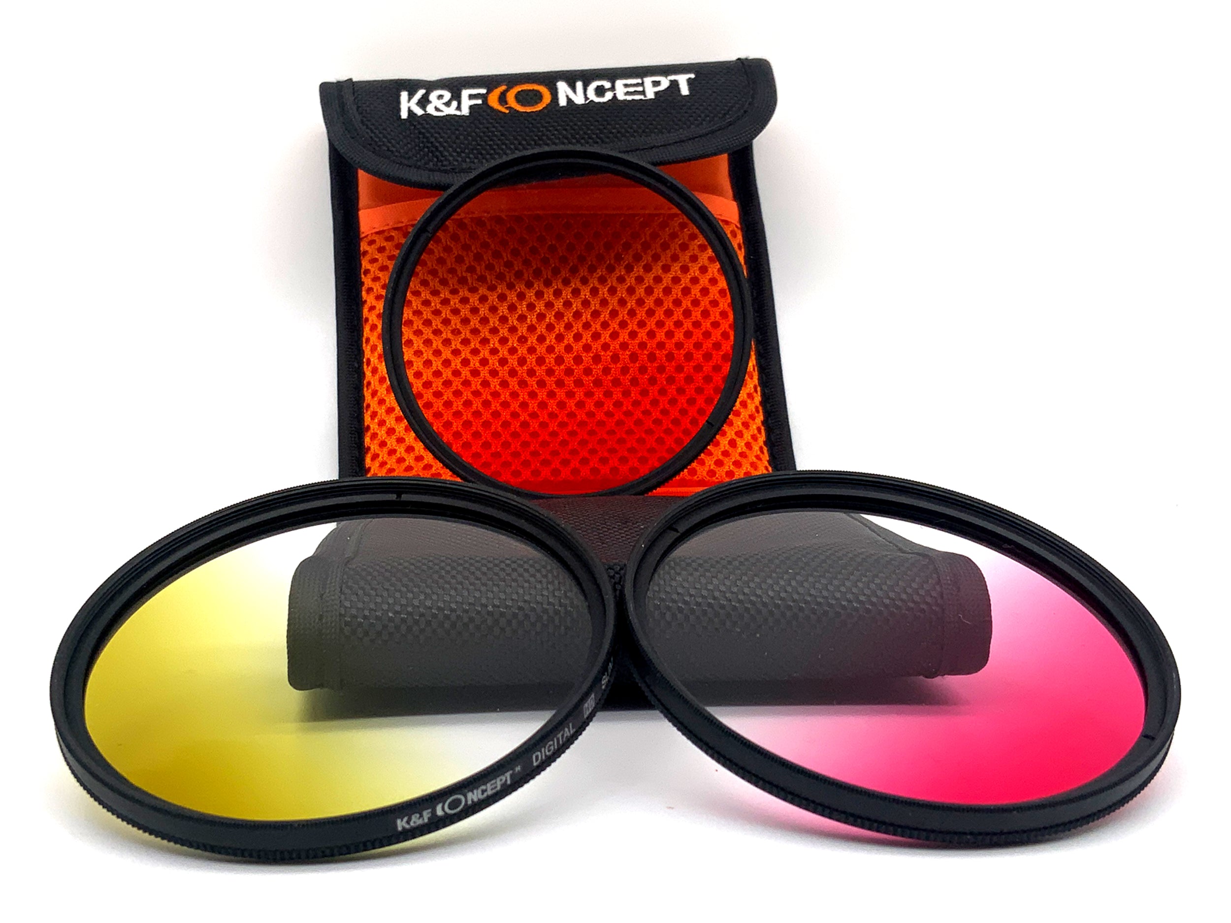 K&F Concept Verlaufsfilter 3er Set Digital HD Slim G-Pink/Red/Yellow + Case 77mm