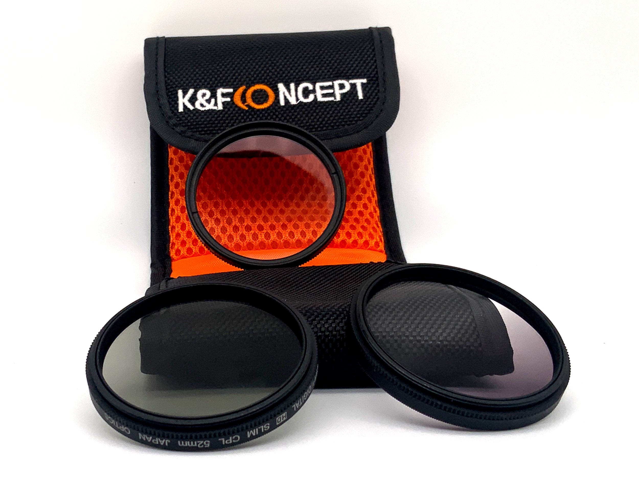 K&F Concept 3er Filterset Verlaufsfilter Grey/Red/CPL + Case Filter 52mm