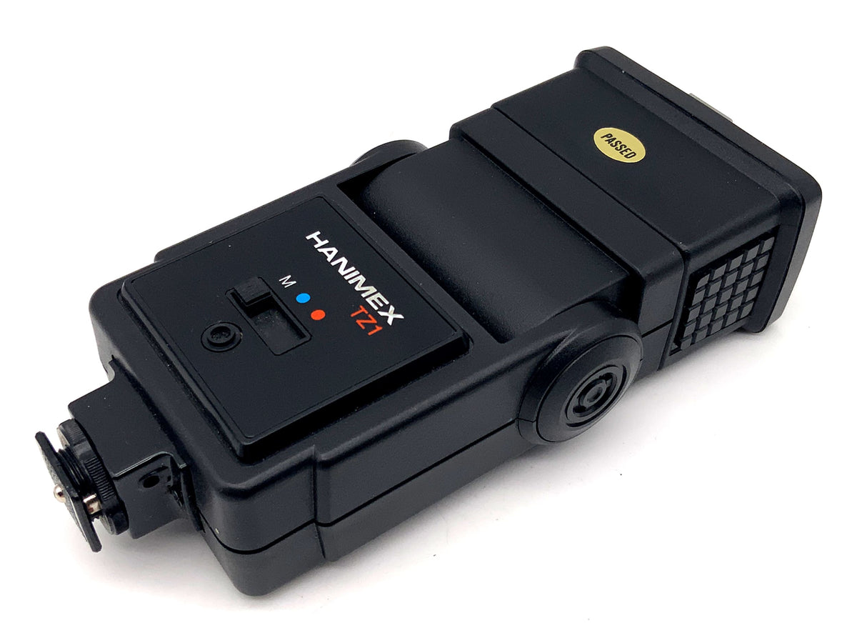 Flash Hanimex TZ1, contact moyen, flash universel pour appareil photo, flash à clip