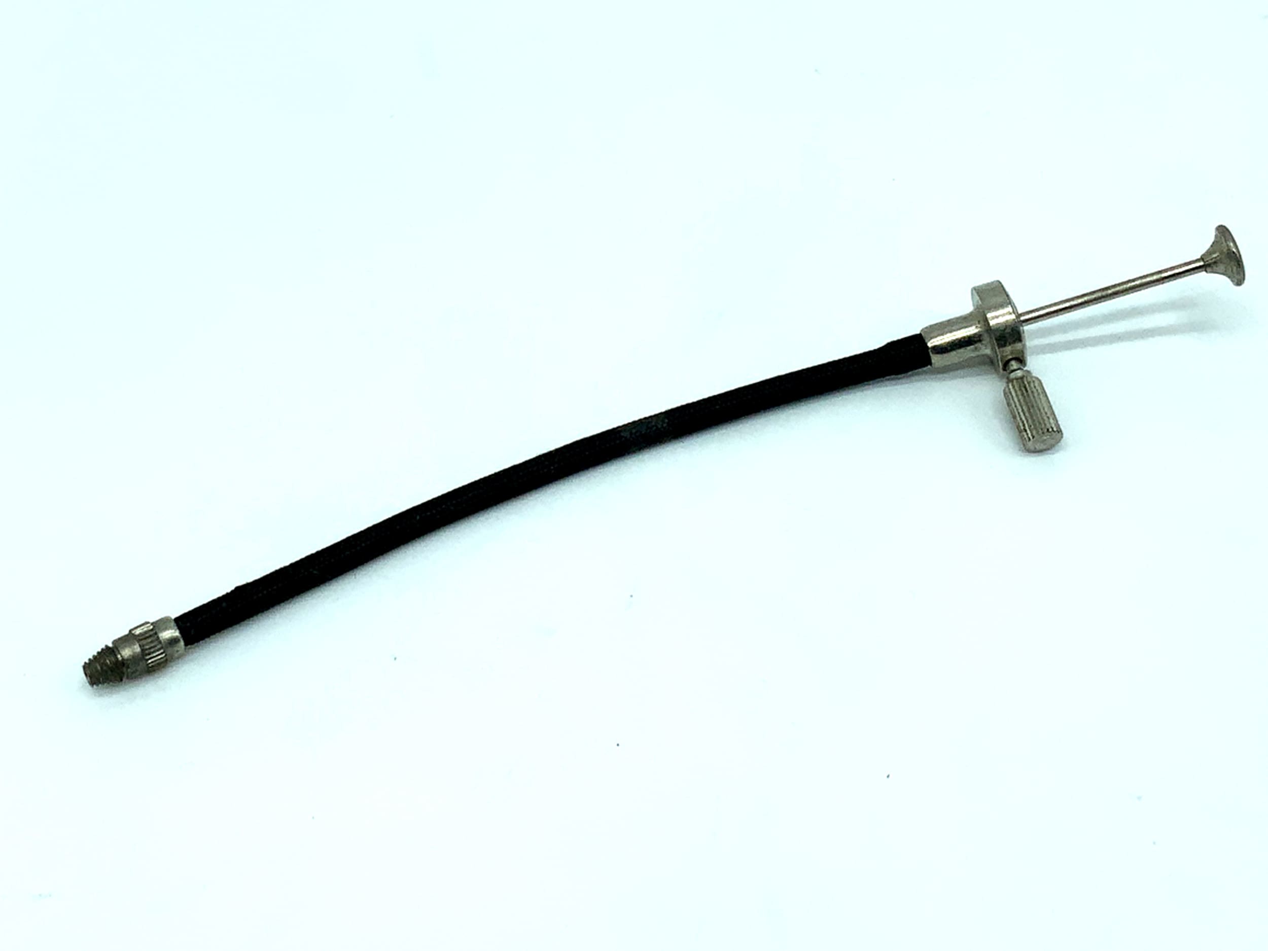 Black cable release, approx. 10cm, with locking mechanism, remote release cable release