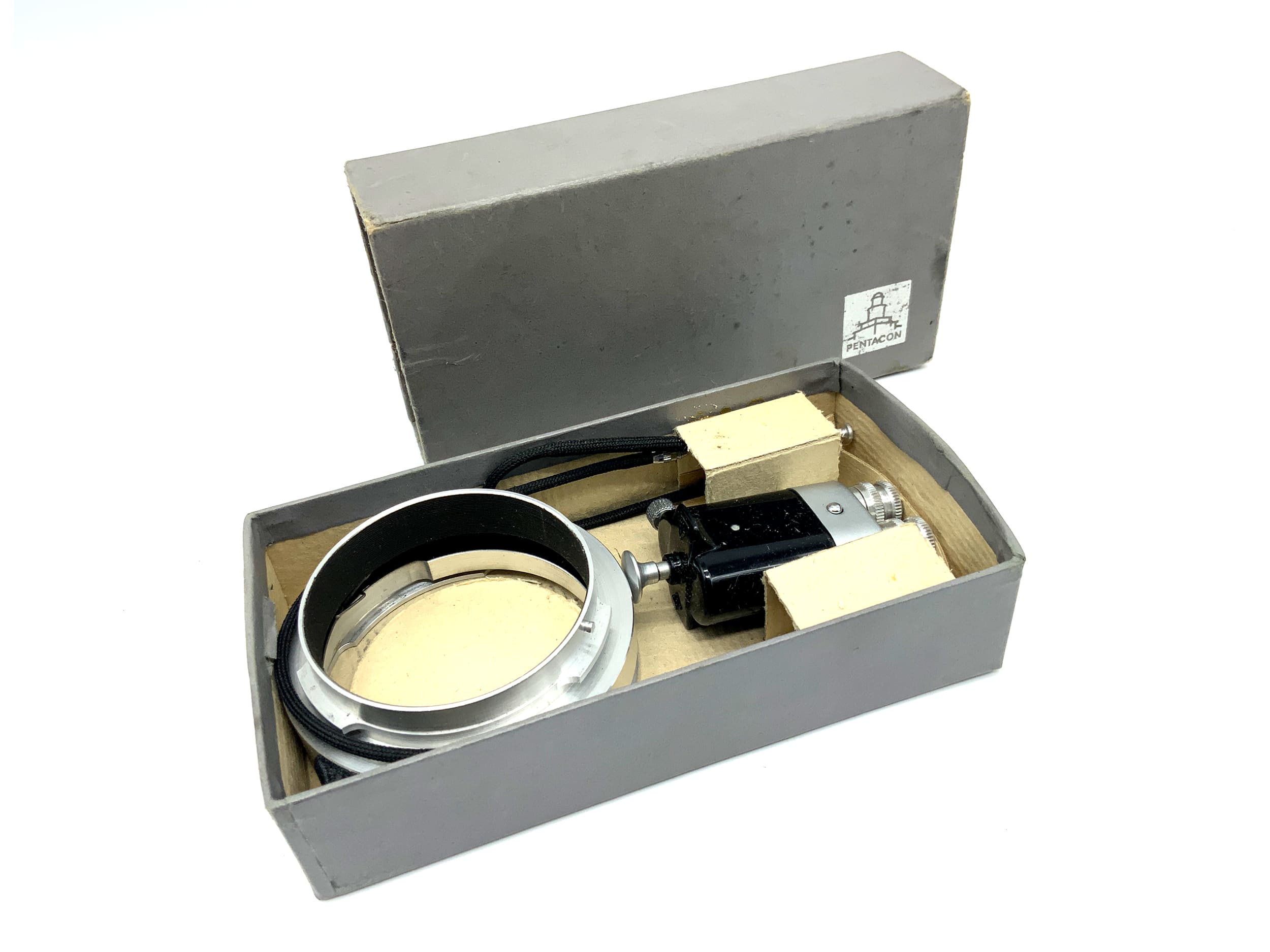 Pentacon double cable release approx. 15/25cm with locking mechanism for Pentacon Six 6x6 in original packaging