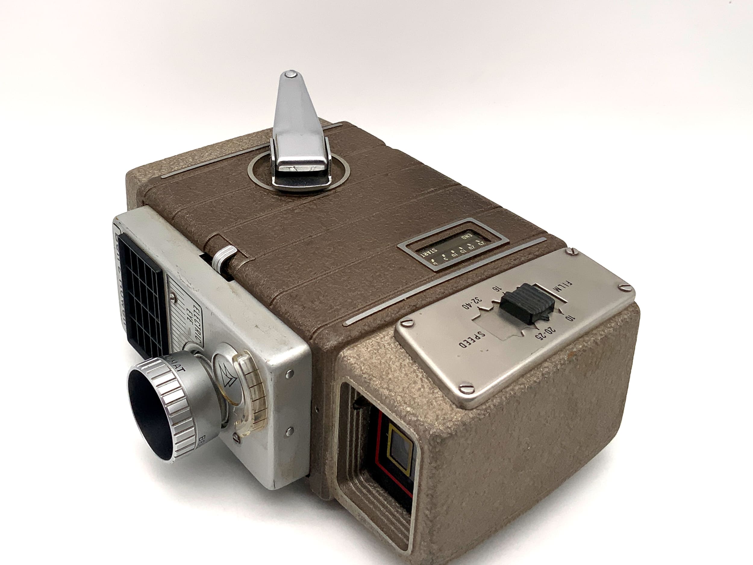 Bell &amp; Howell Electric Eye film camera with 10mm f/2.3 Super Comat dual 8mm lens