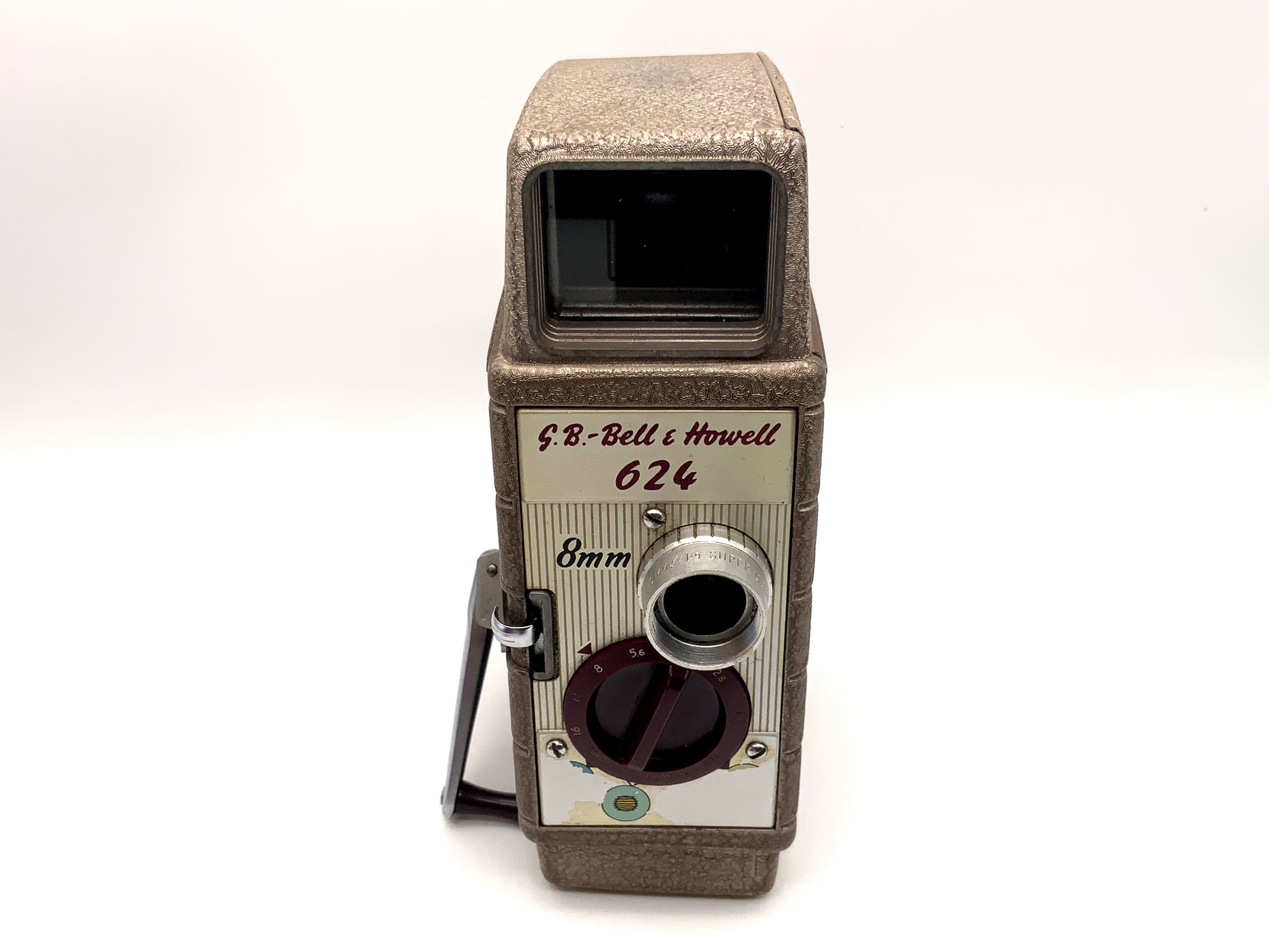 Appareil photo Bell &amp; Howell 624 avec film double 8 mm Super Comat 10 mm f/1.9