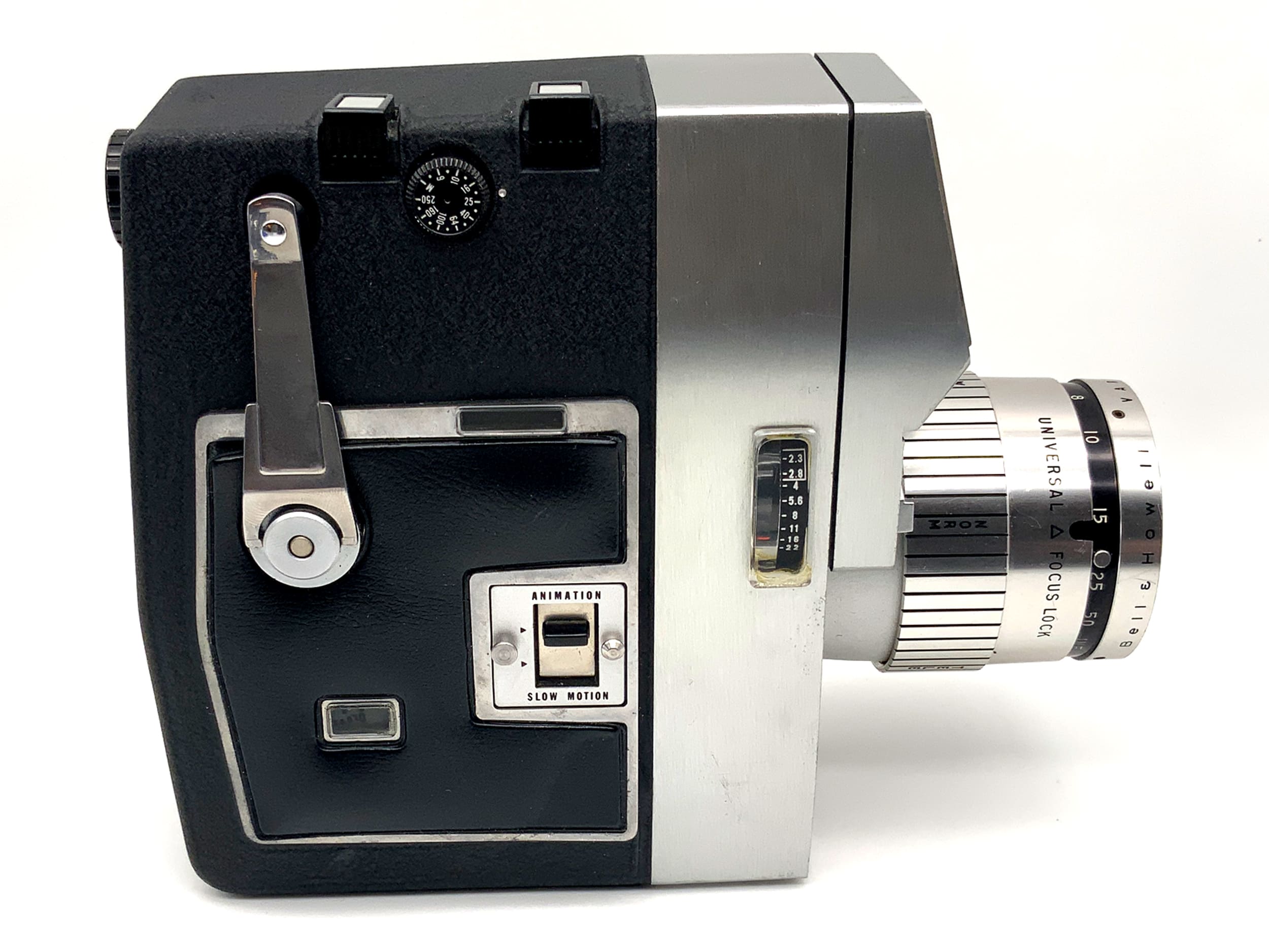 Appareil photo argentique Bell &amp; Howell Optronic Eye Varamat f/1.8 à chargement automatique + poignée double 8 mm