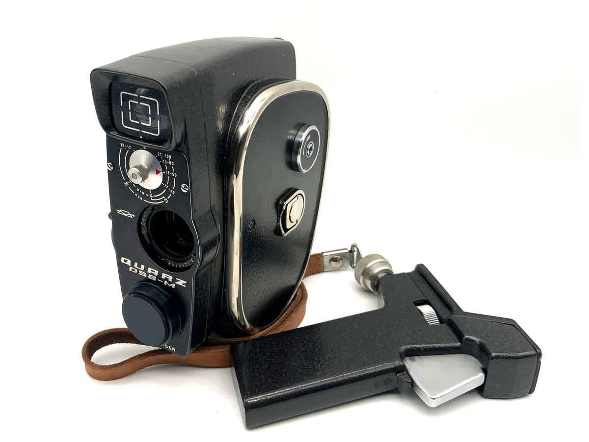 Caméra argentique Zenit Quartz DS8-M avec objectif 1,9/12,5 mm et poignée pour double film 8 mm