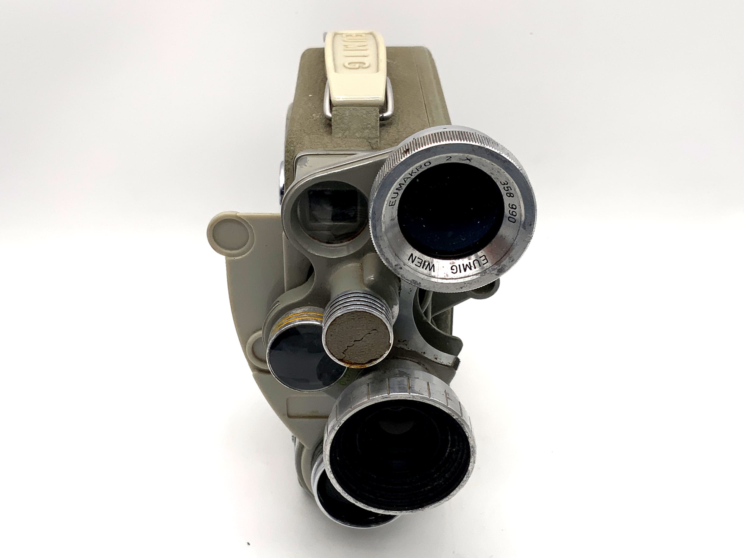 Caméra argentique Eumig C3 avec tête revolver Eumakro 2x, double pellicule 8 mm
