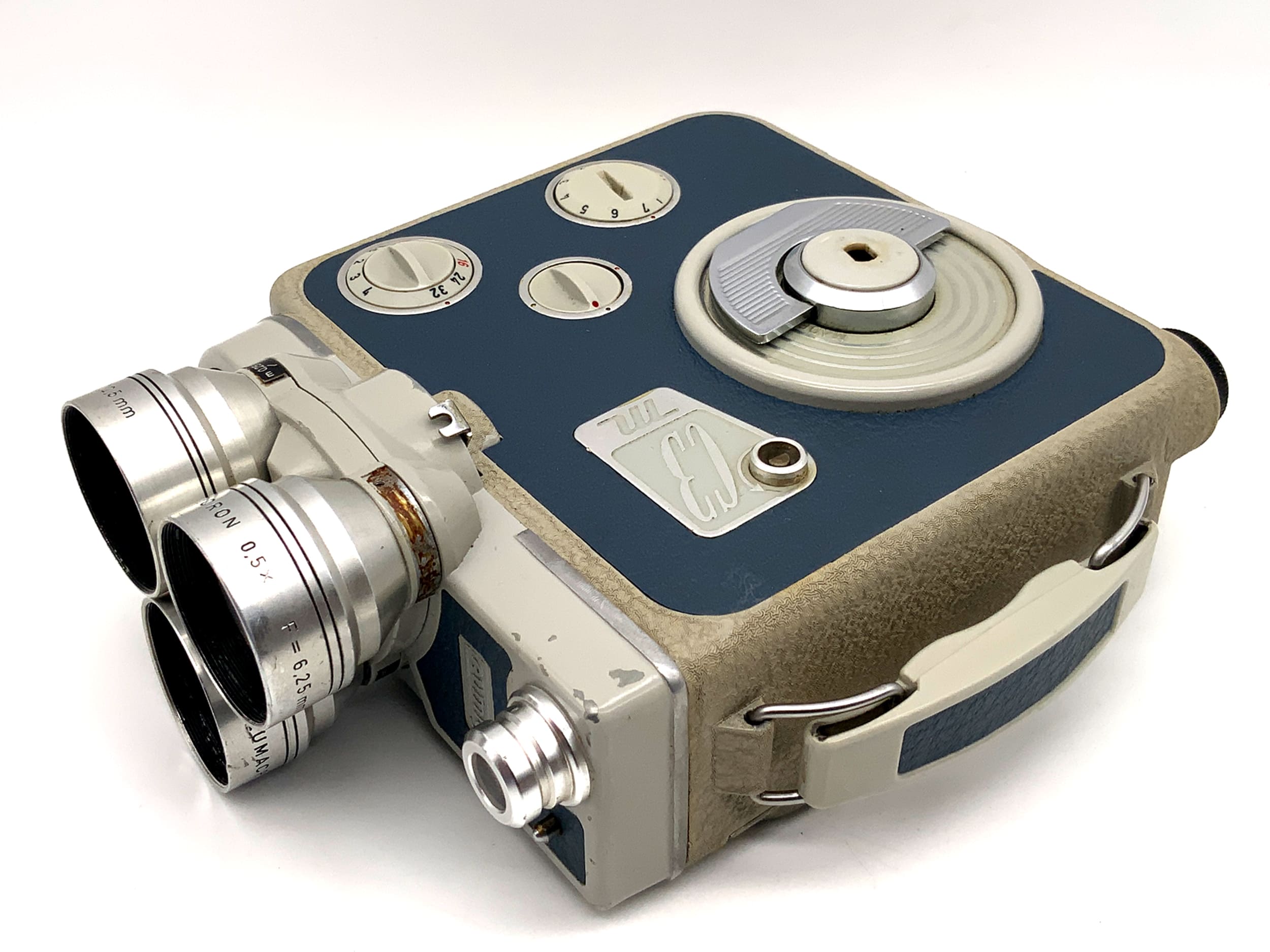 Eumig C3 M film camera with Eumicron 6.25mm + 2 double 8mm film