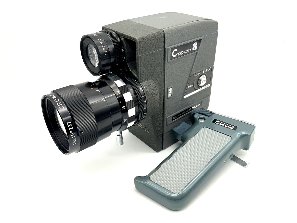Caméra vidéo Crown 8 EZS avec objectif zoom F:1.8 f=10-30mm et poignée, double 8mm