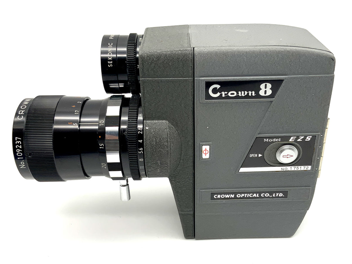 Caméra vidéo Crown 8 EZS avec objectif zoom F:1.8 f=10-30mm et poignée, double 8mm