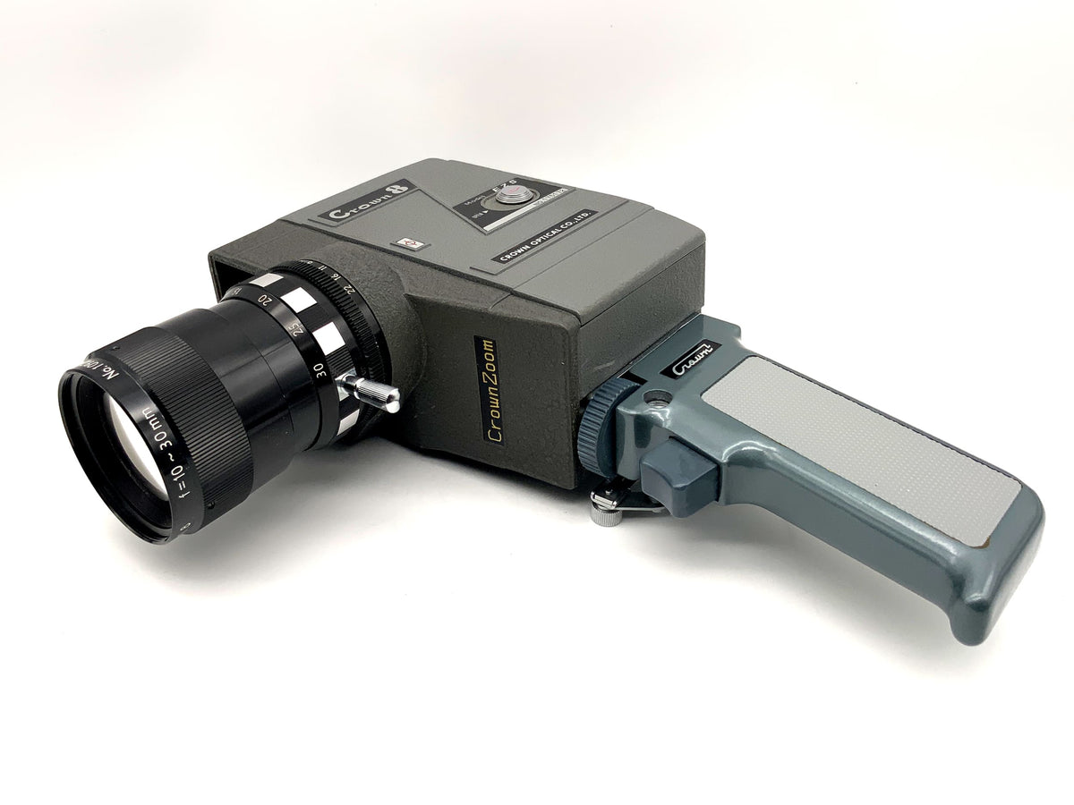 Caméra vidéo Crown 8 EZS avec objectif zoom F:1.8 f=10-30mm et poignée, double 8mm